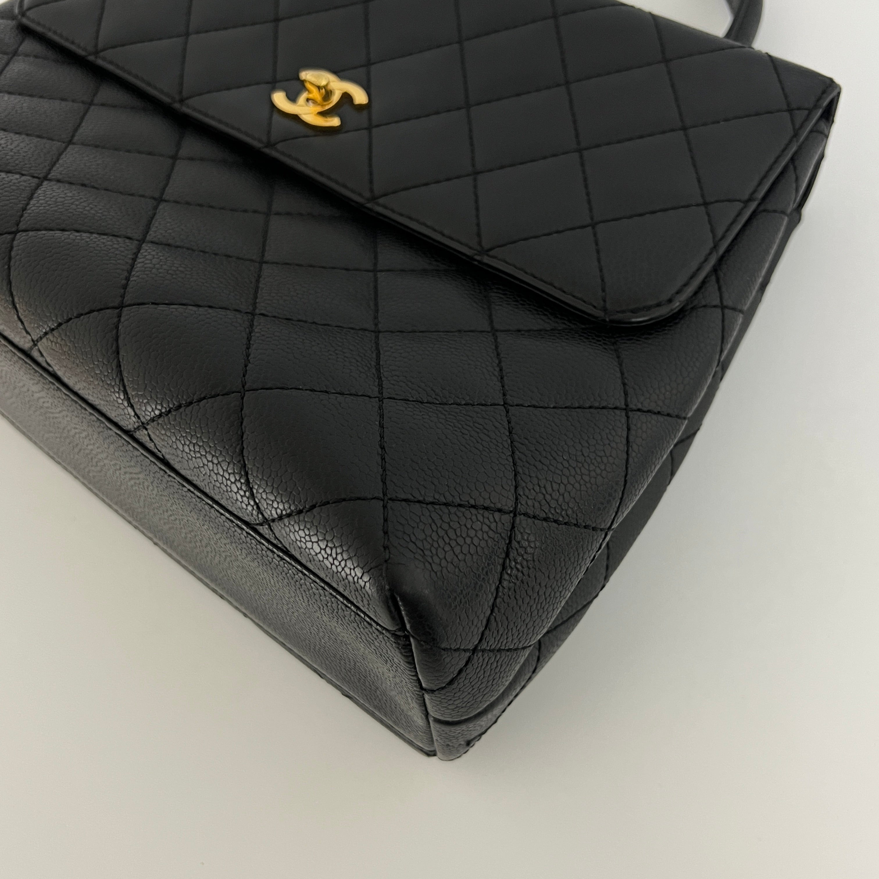 CHANEL Top Handle handbag in black caviar leather