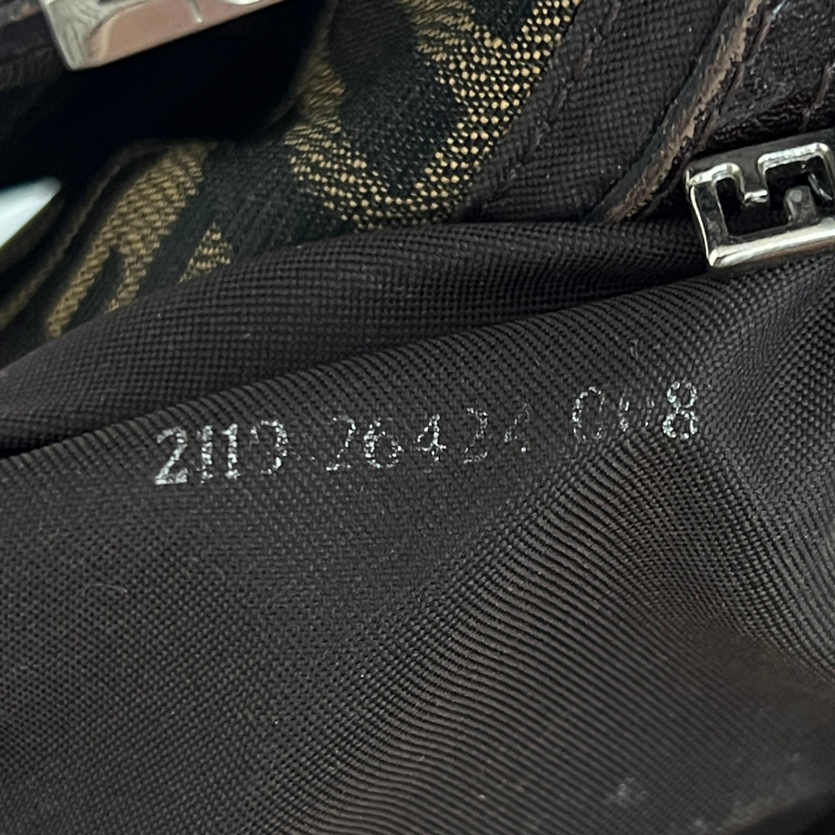 FENDI Baguette handbag in brown canvas and leather