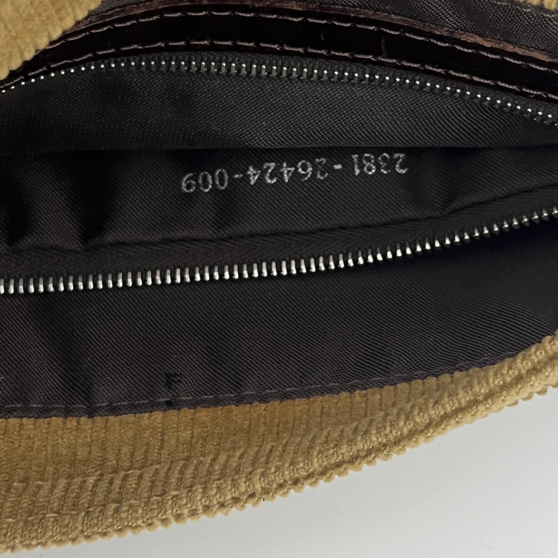 FENDI Brown Velvet Baguette Bag