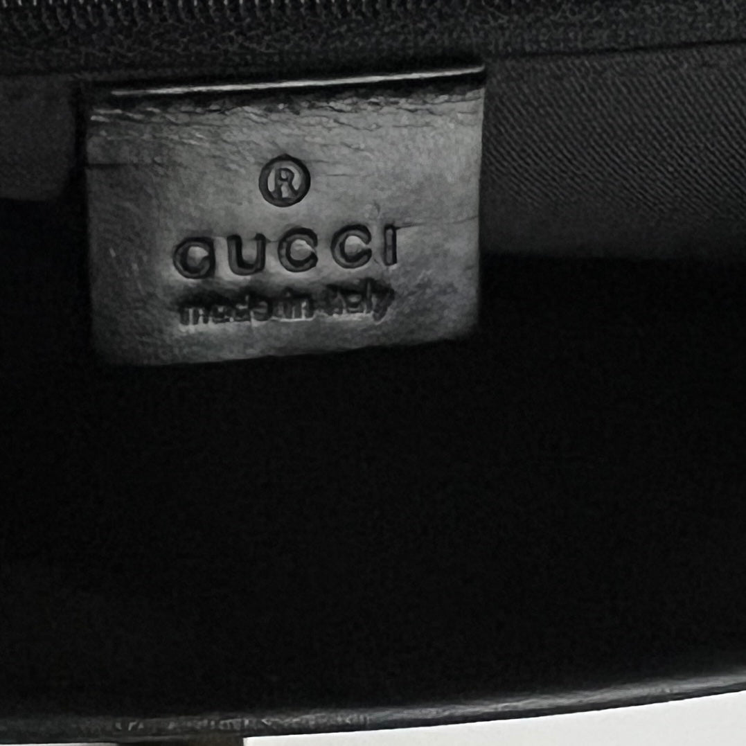 GUCCI Jackie PM canvas and brown leather bag