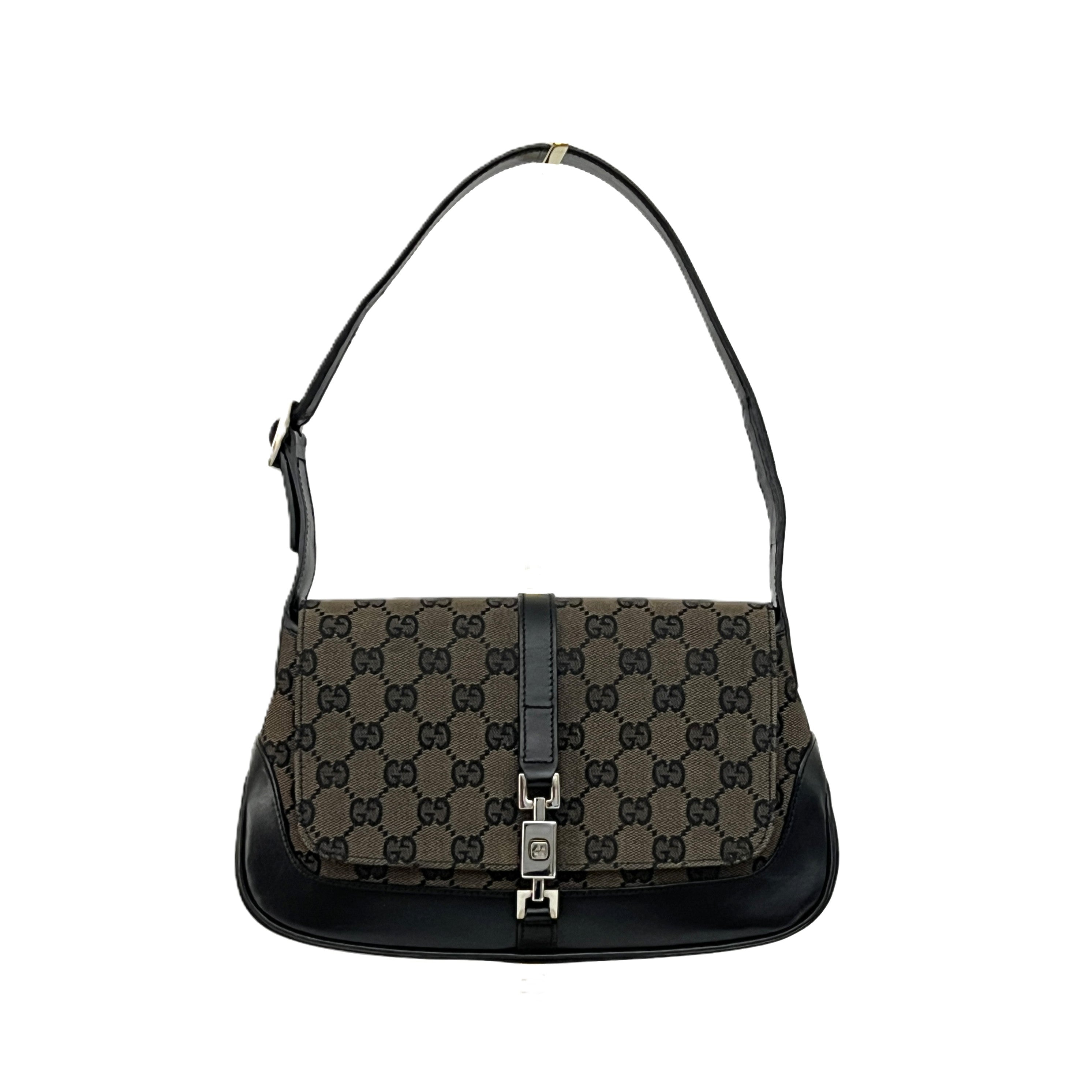 Sac à main GUCCI Jackie PM toile et cuir marron