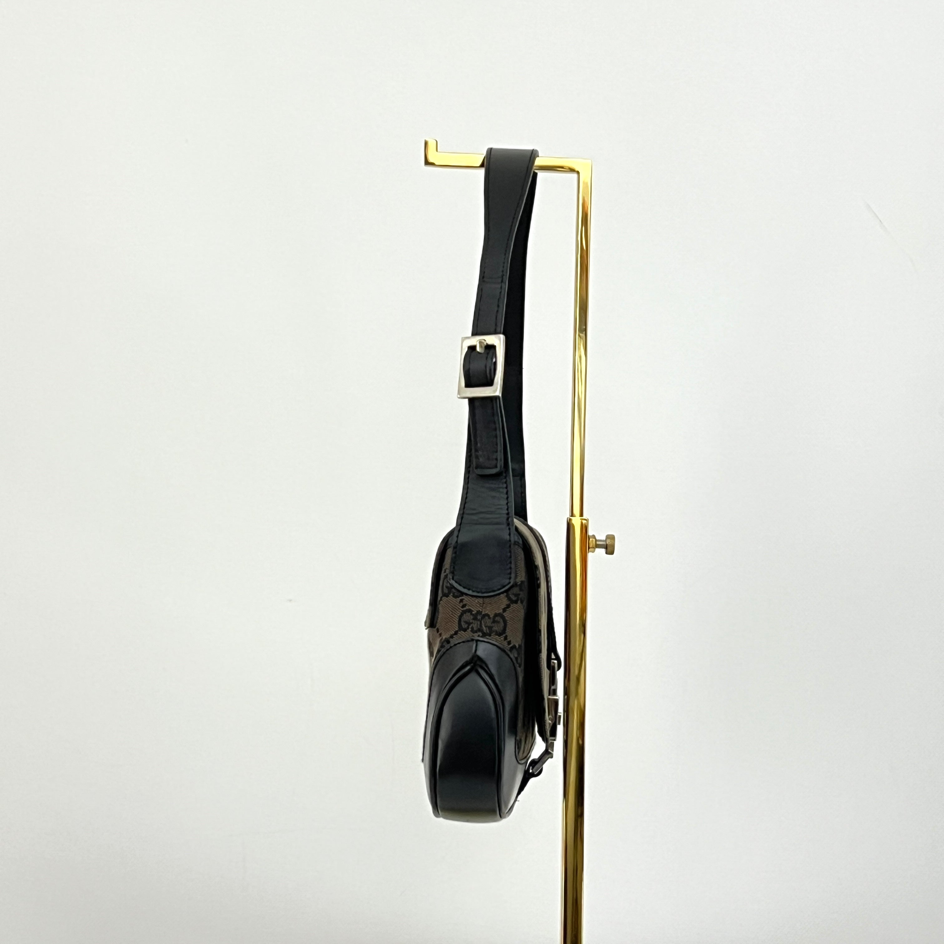GUCCI Jackie PM canvas and brown leather bag