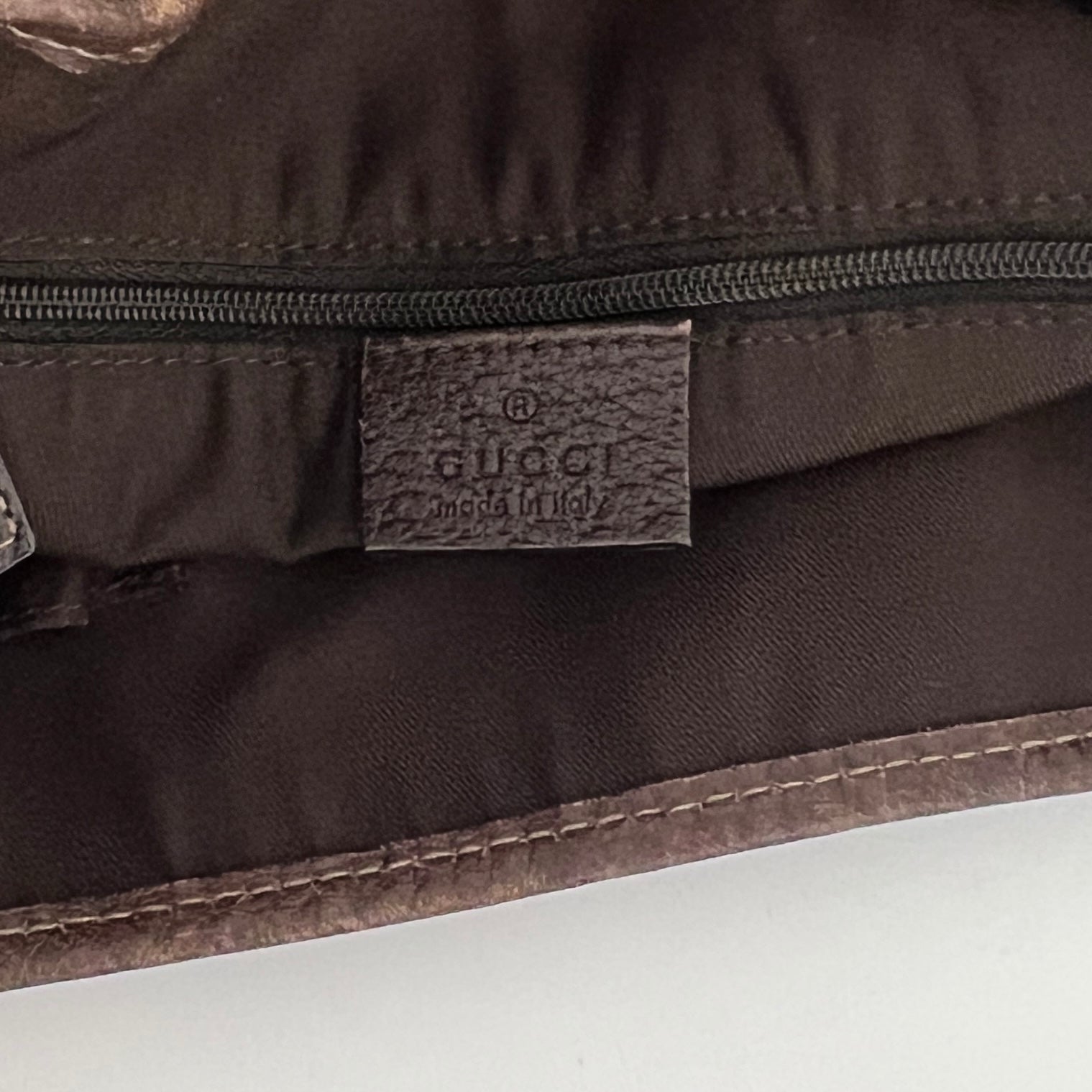 GUCCI Brown Canvas and Leather Tote Bag