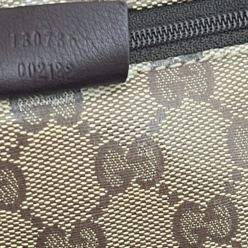 Sac GUCCI Tote toile et cuir marron