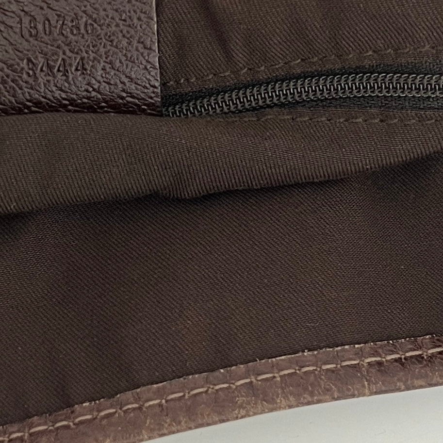 GUCCI Brown Canvas and Leather Tote Bag