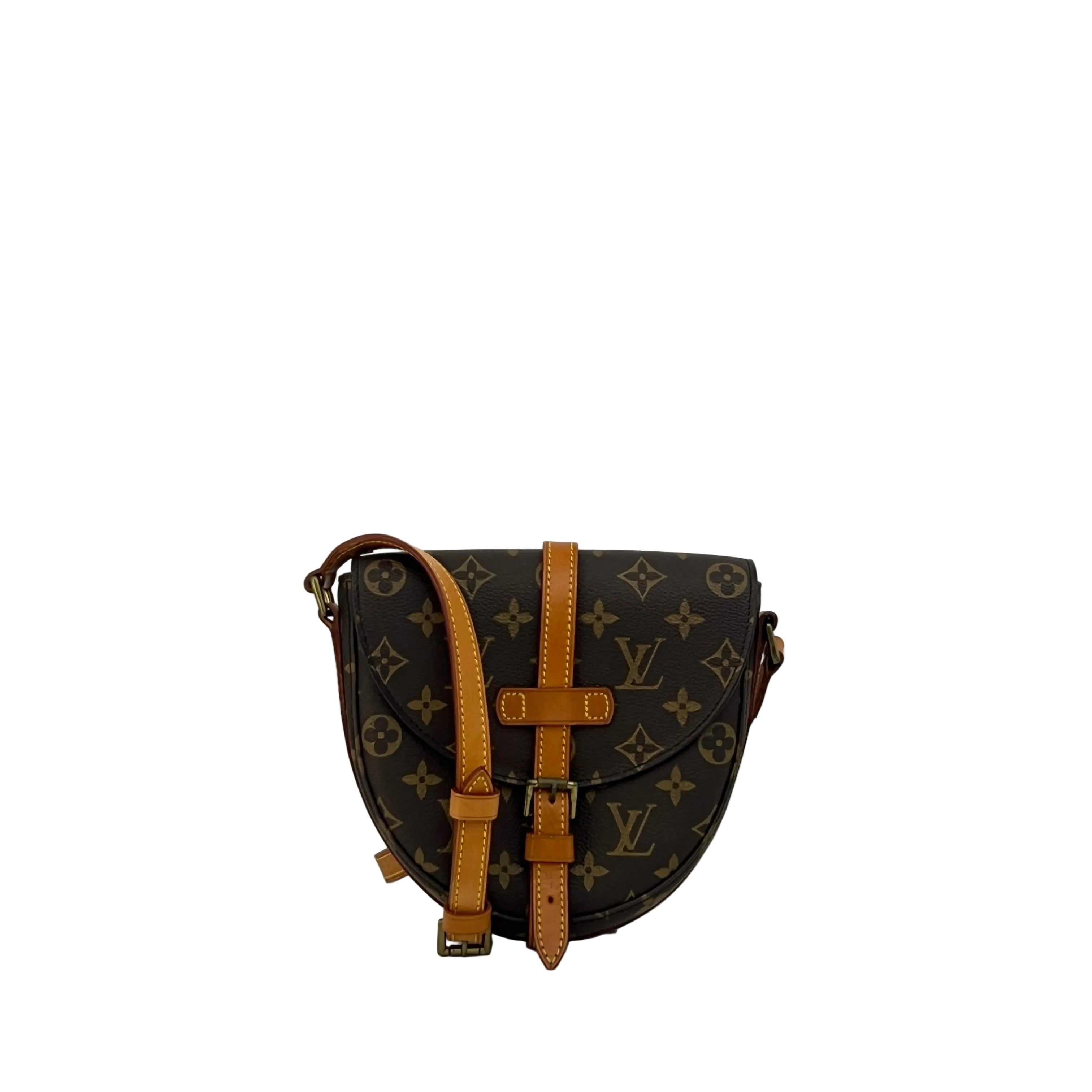 Sac à bandoulière LOUIS VUITTON Chantilly PM toile et cuir marron