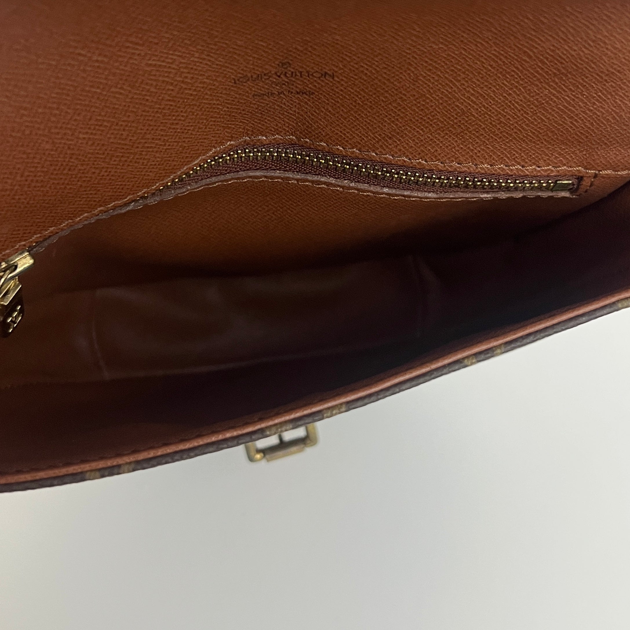 LOUIS VUITTON Chantilly PM handbag in brown canvas and leather