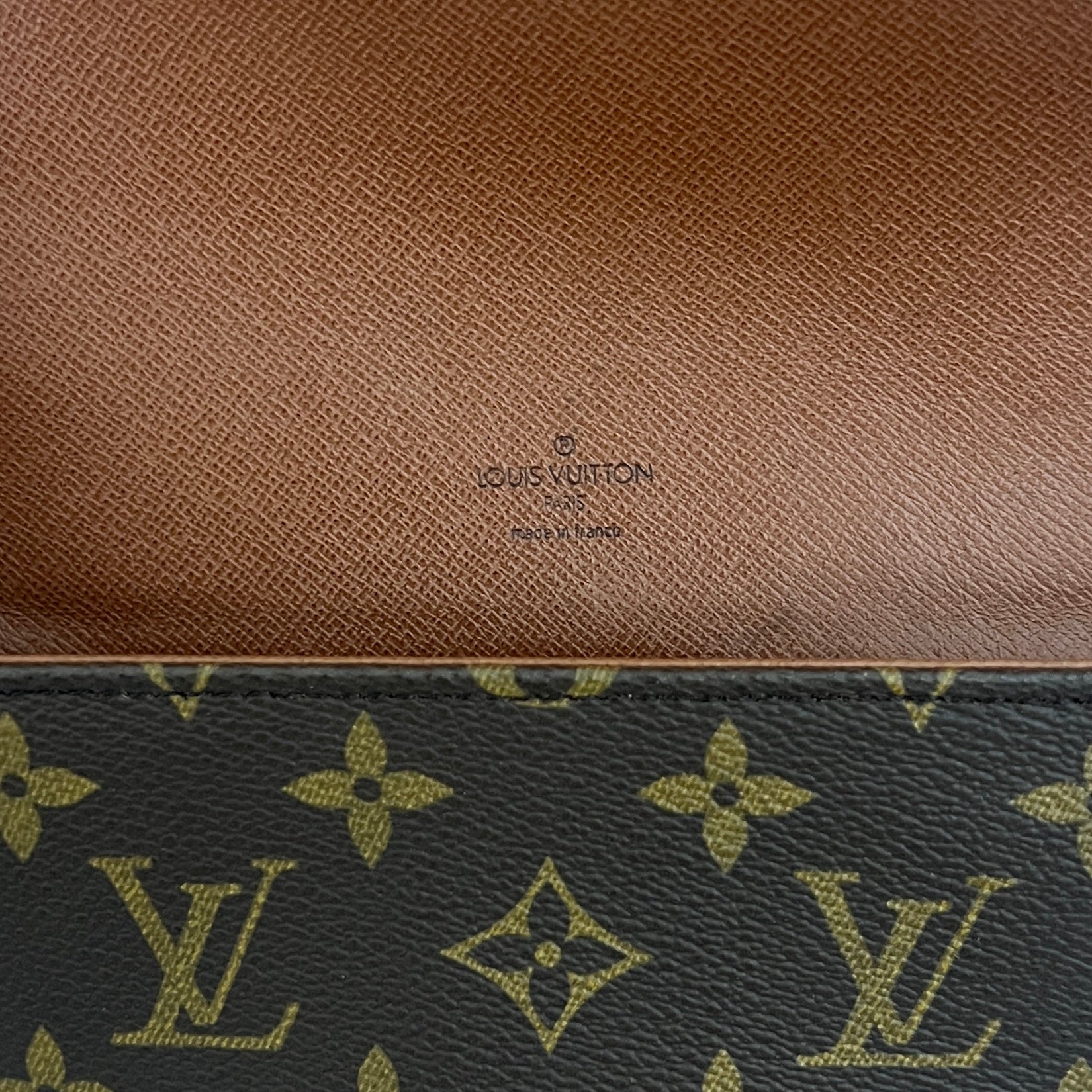 LOUIS VUITTON Chantilly PM handbag in brown canvas and leather