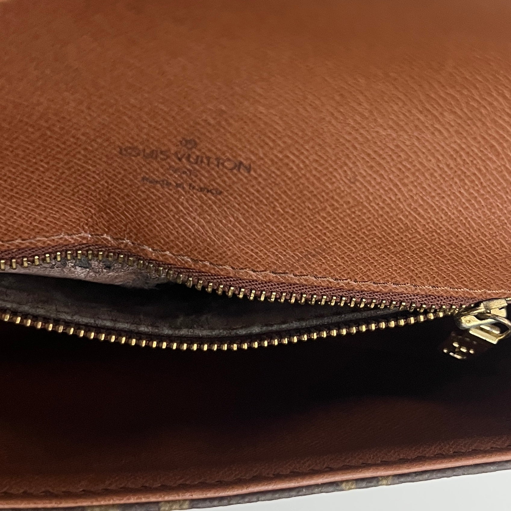 LOUIS VUITTON Chantilly PM handbag in brown canvas and leather