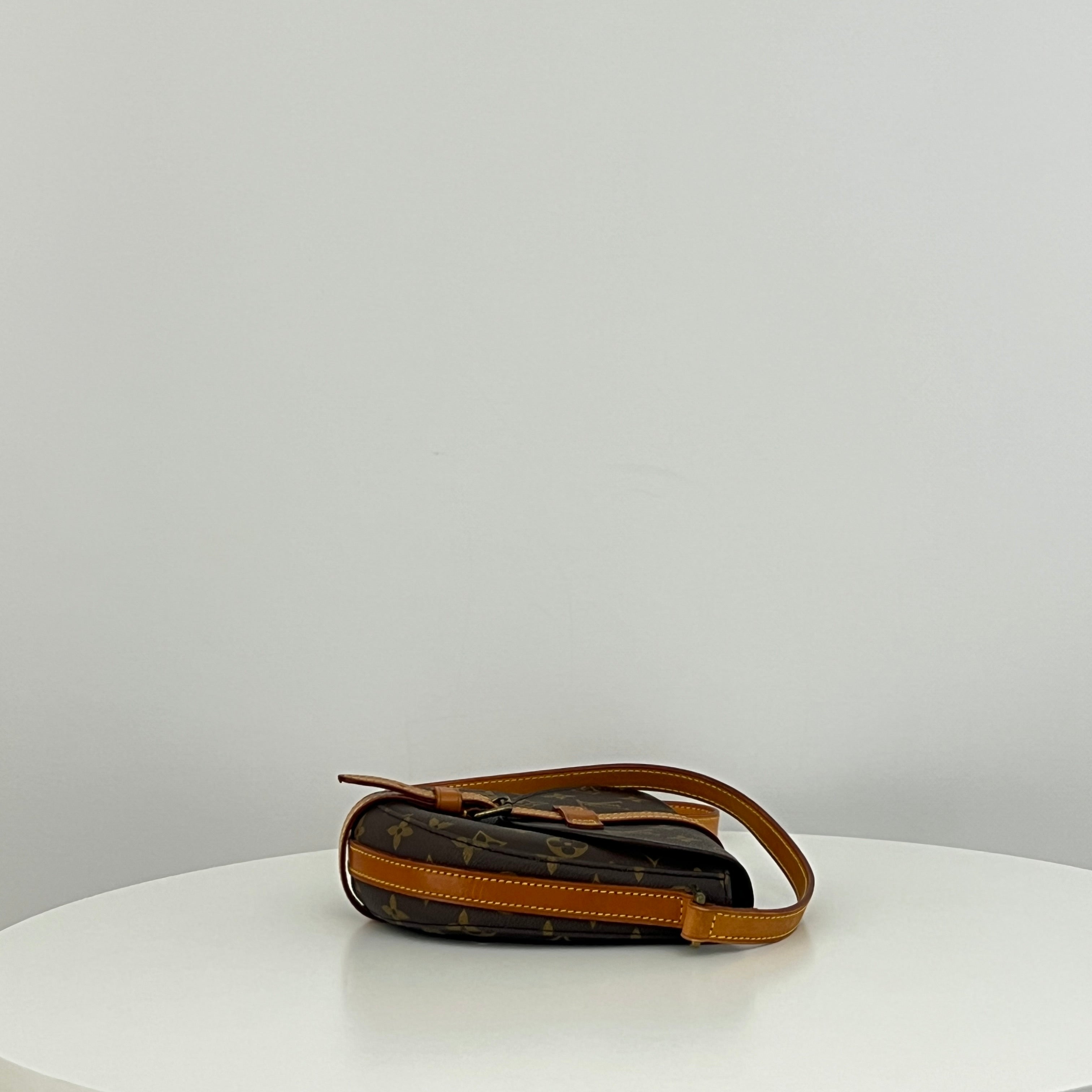 LOUIS VUITTON Chantilly PM handbag in brown canvas and leather