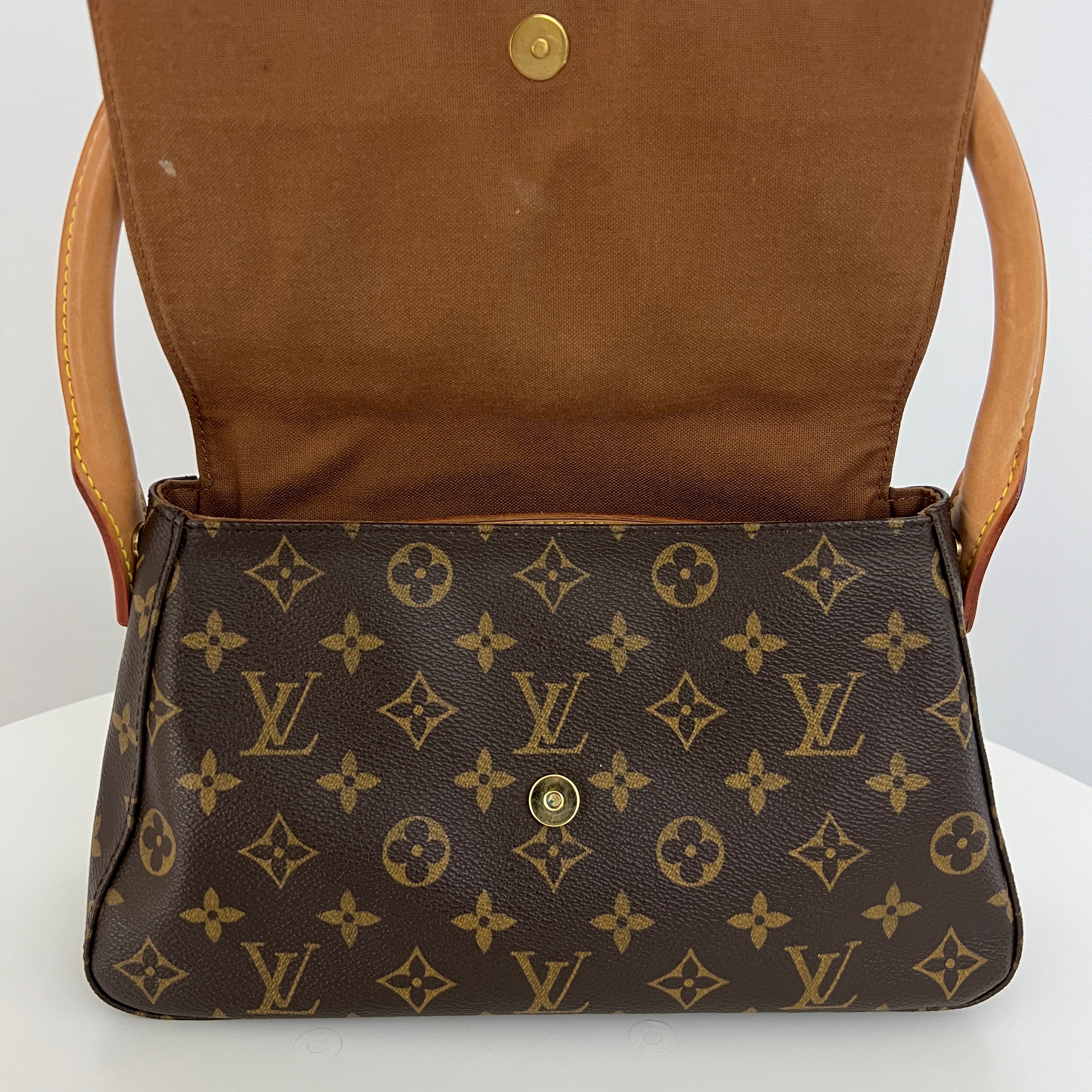 LOUIS VUITTON Looping PM handbag in brown canvas and leather