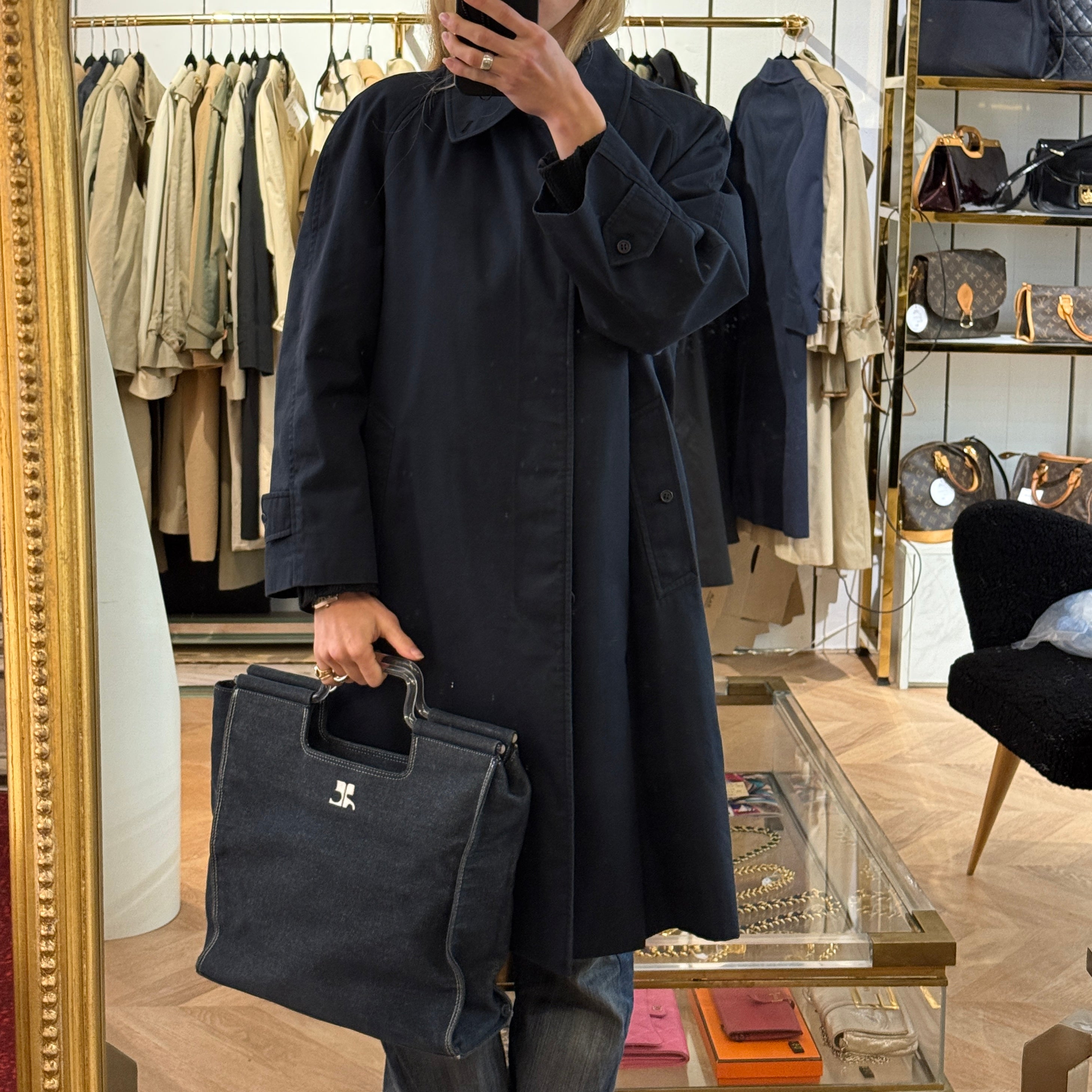 Trench BURBERRY M coton marine