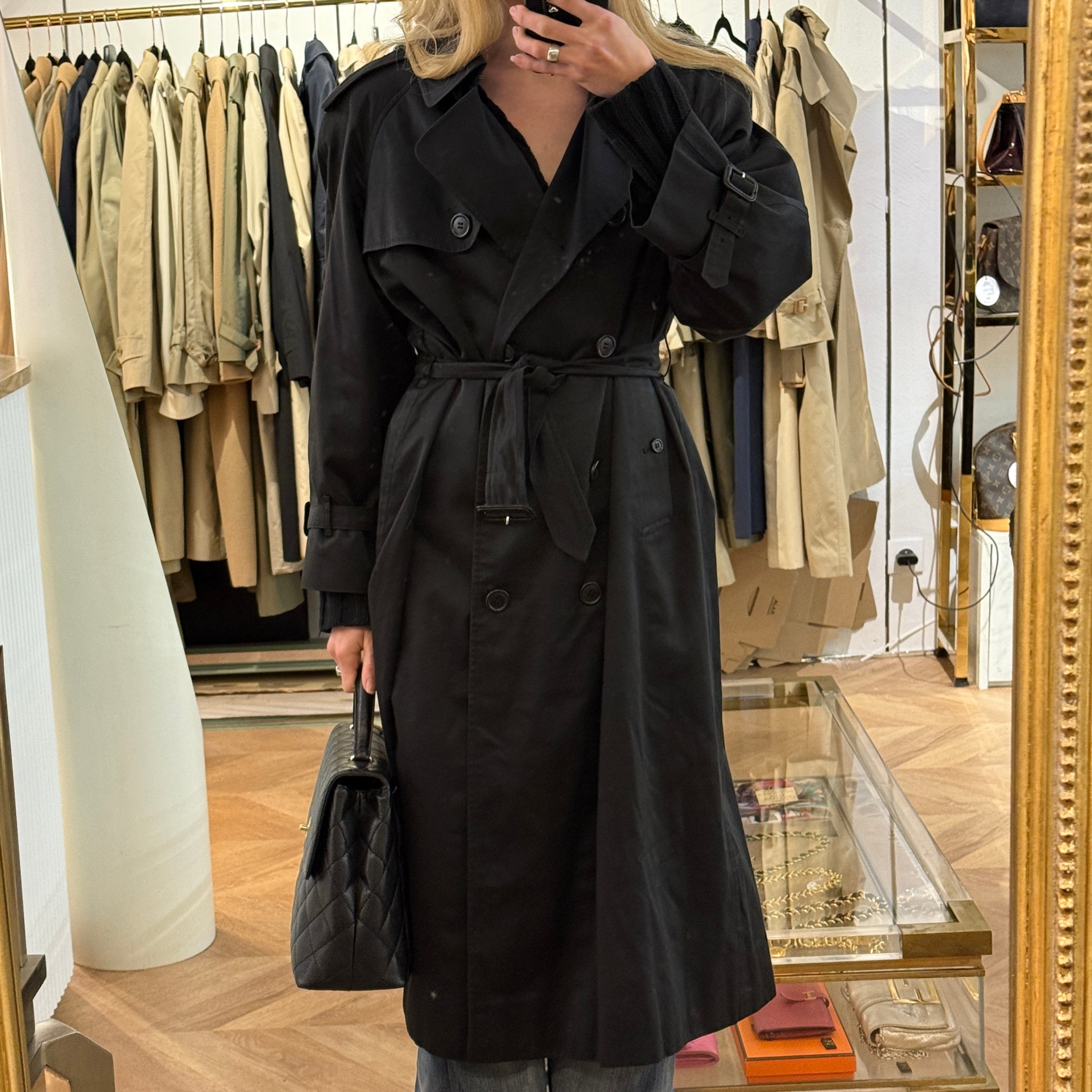 Trench BURBERRY S coton noir