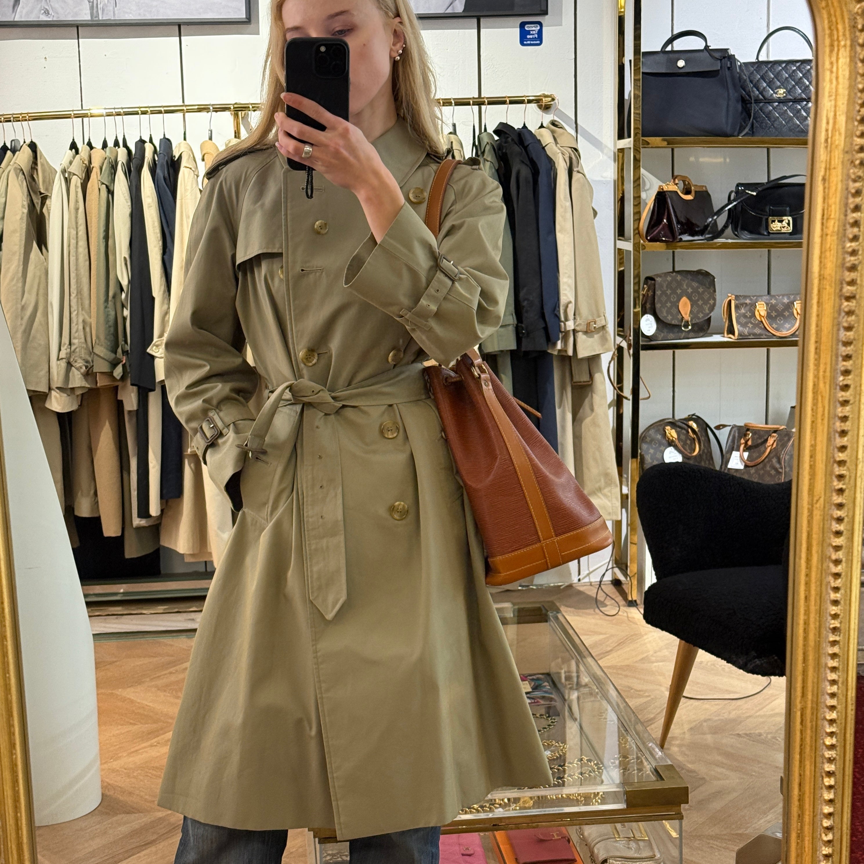 Trench BURBERRY S coton kaki