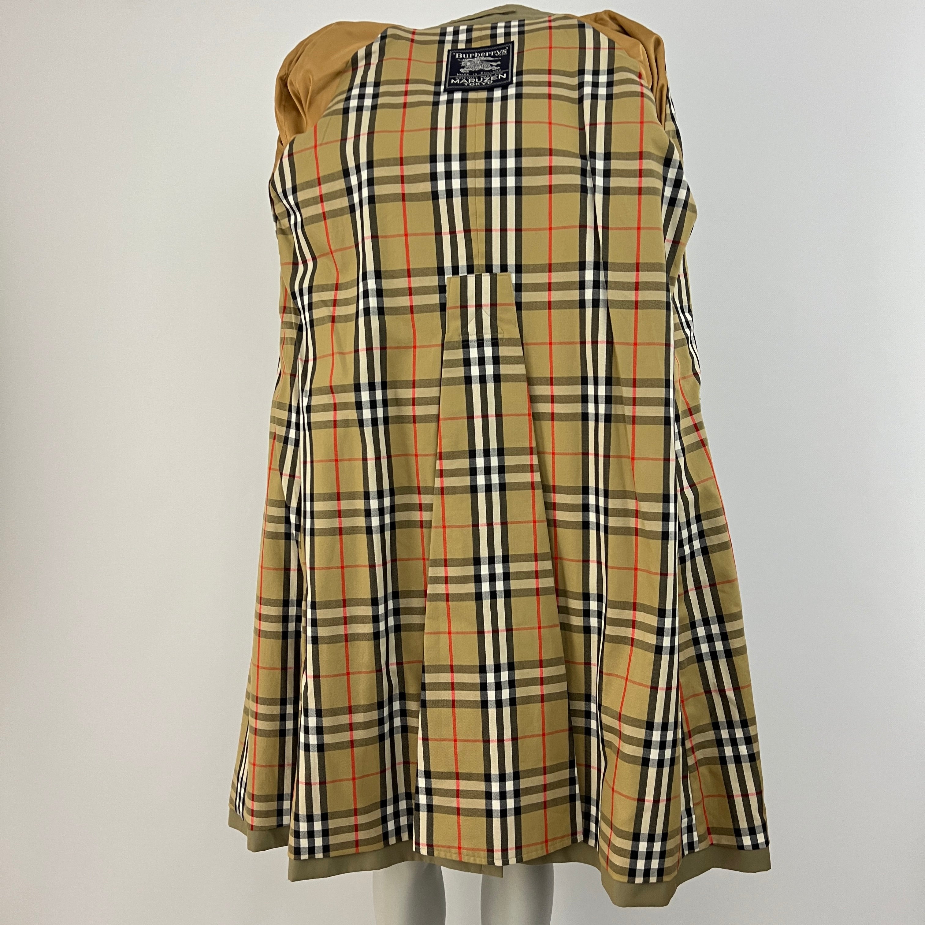 BURBERRY trench coat, size S, khaki cotton