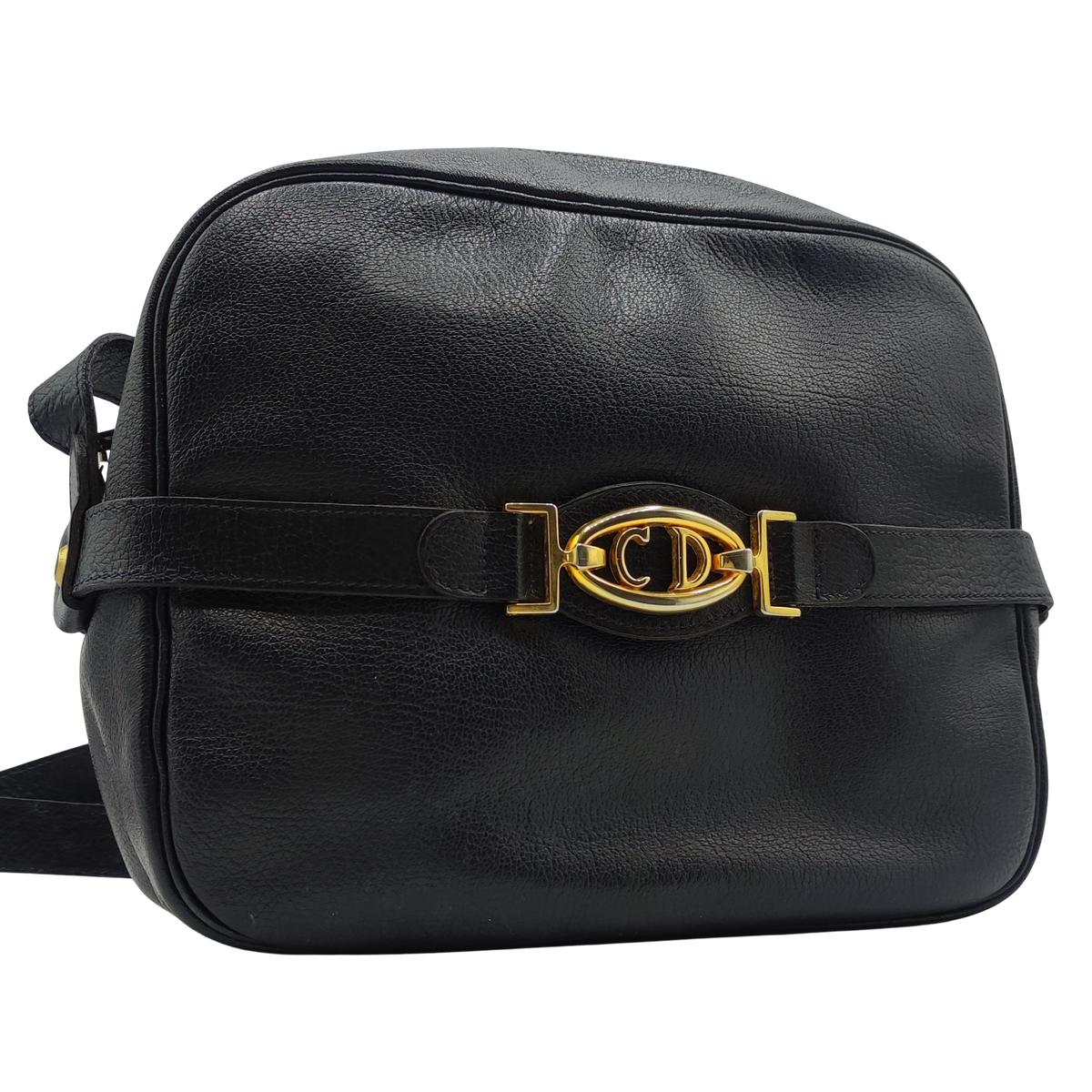 DIOR Camera leather shoulder bag Navy