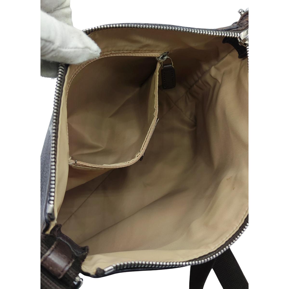 Sac à bandoulière DIOR Columbus toile et cuir Marron