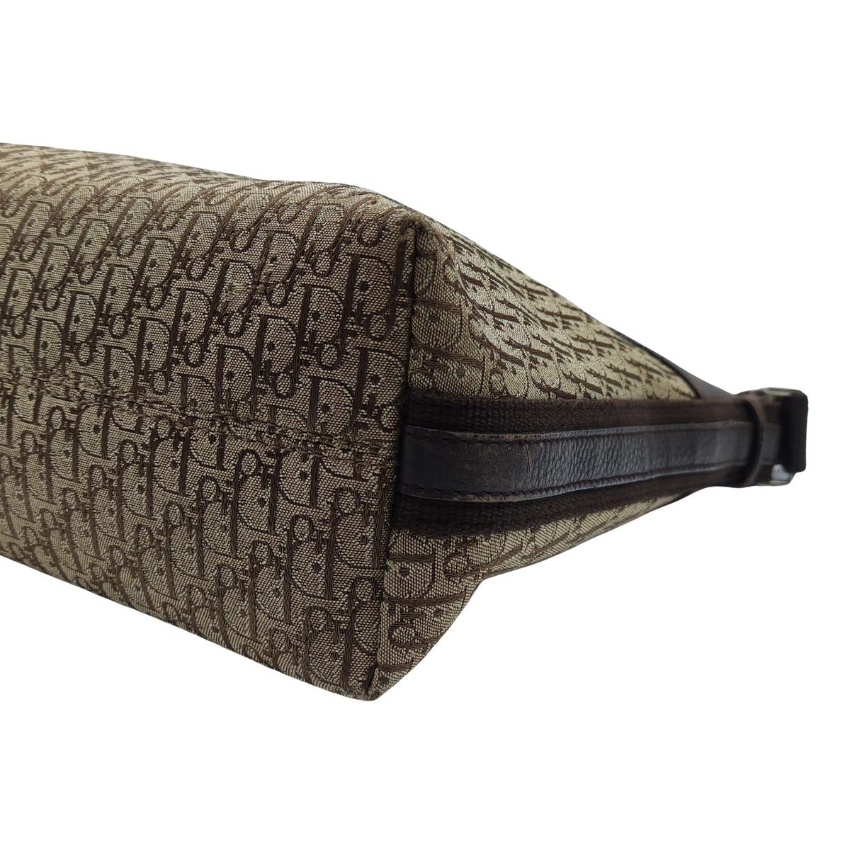 Sac à bandoulière DIOR Columbus toile et cuir Marron