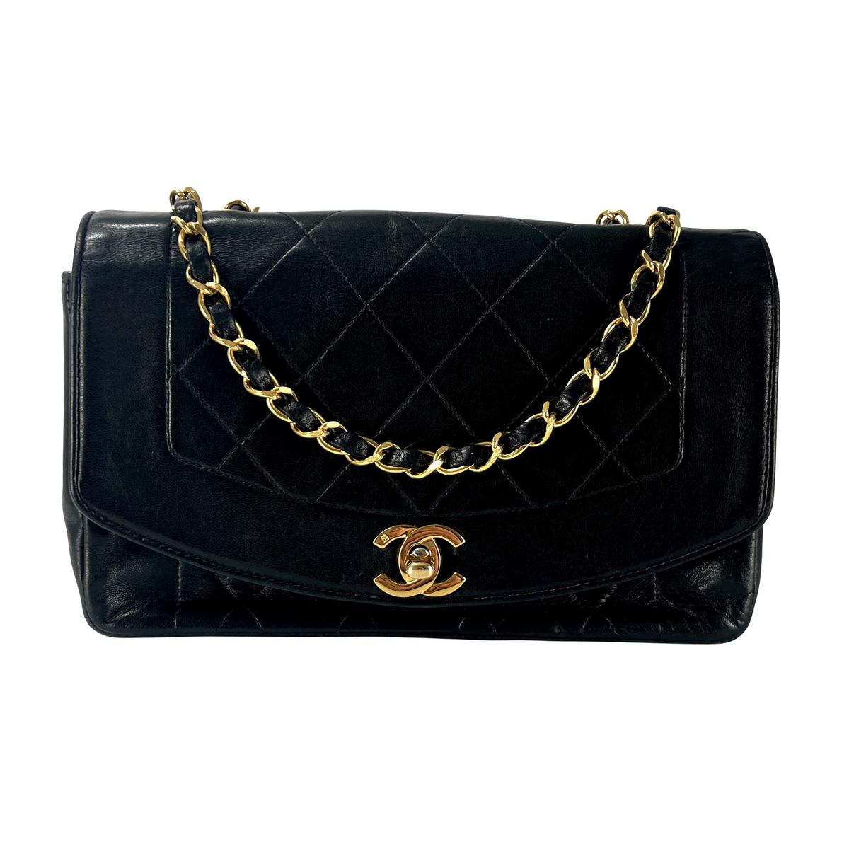 Sac à main CHANEL Diana Small cuir noir