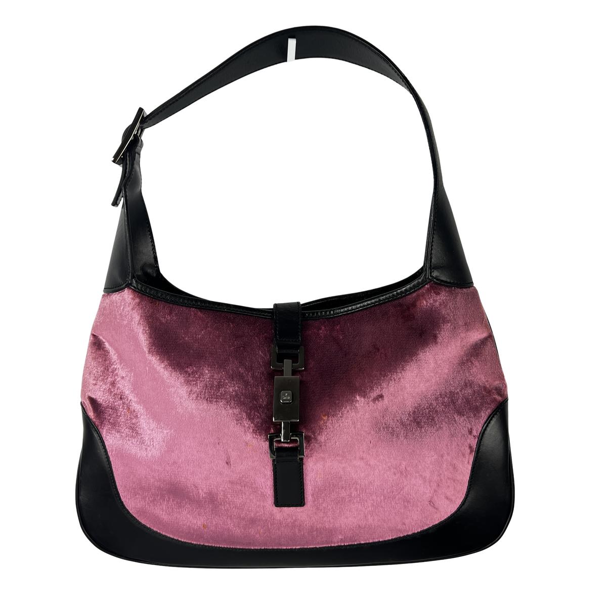 Sac à main GUCCI Jackie suede et cuir rose