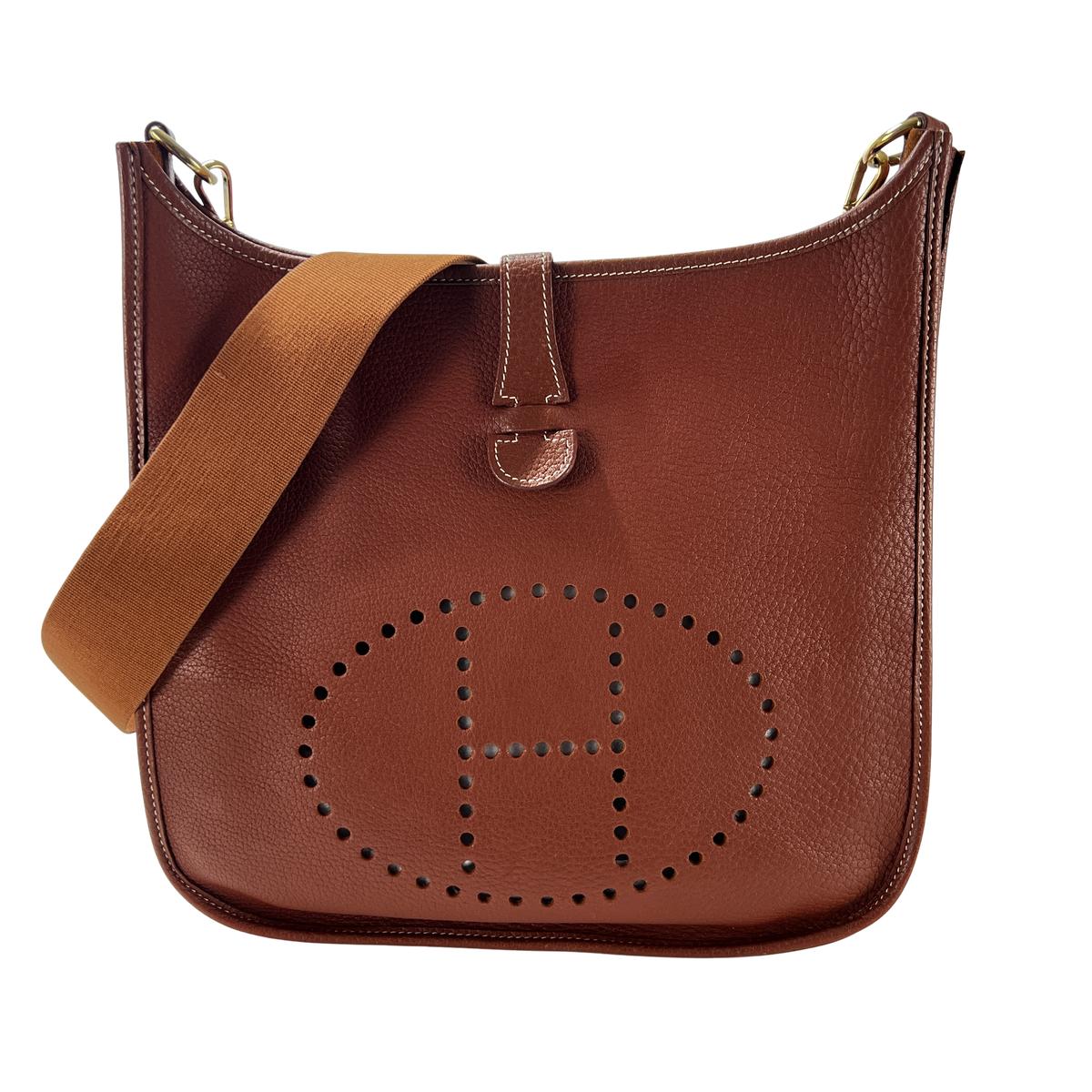 Sac à main HERMES Evelyne lll cuir clémence marron