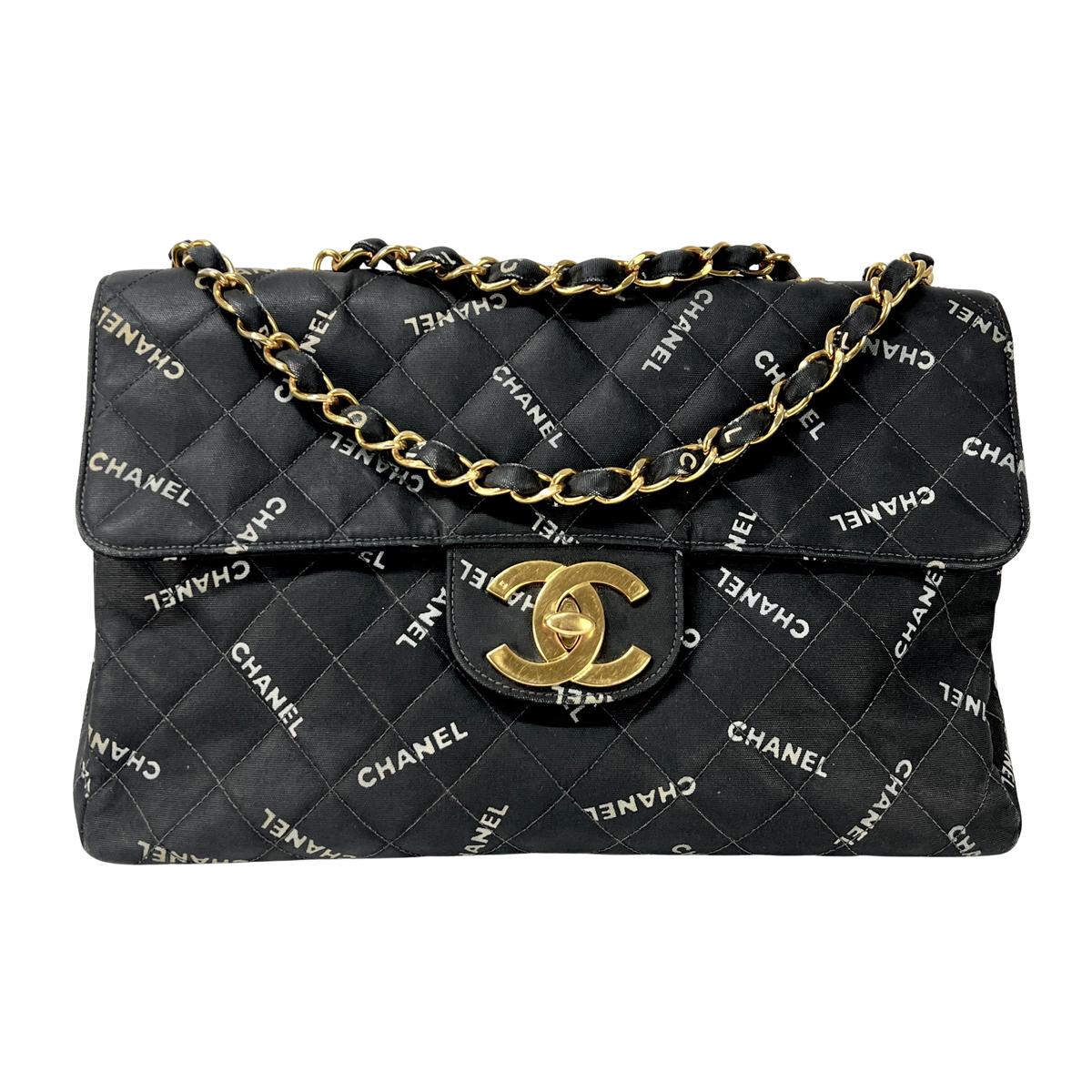 Sac à main CHANEL Jumbo toile noir
