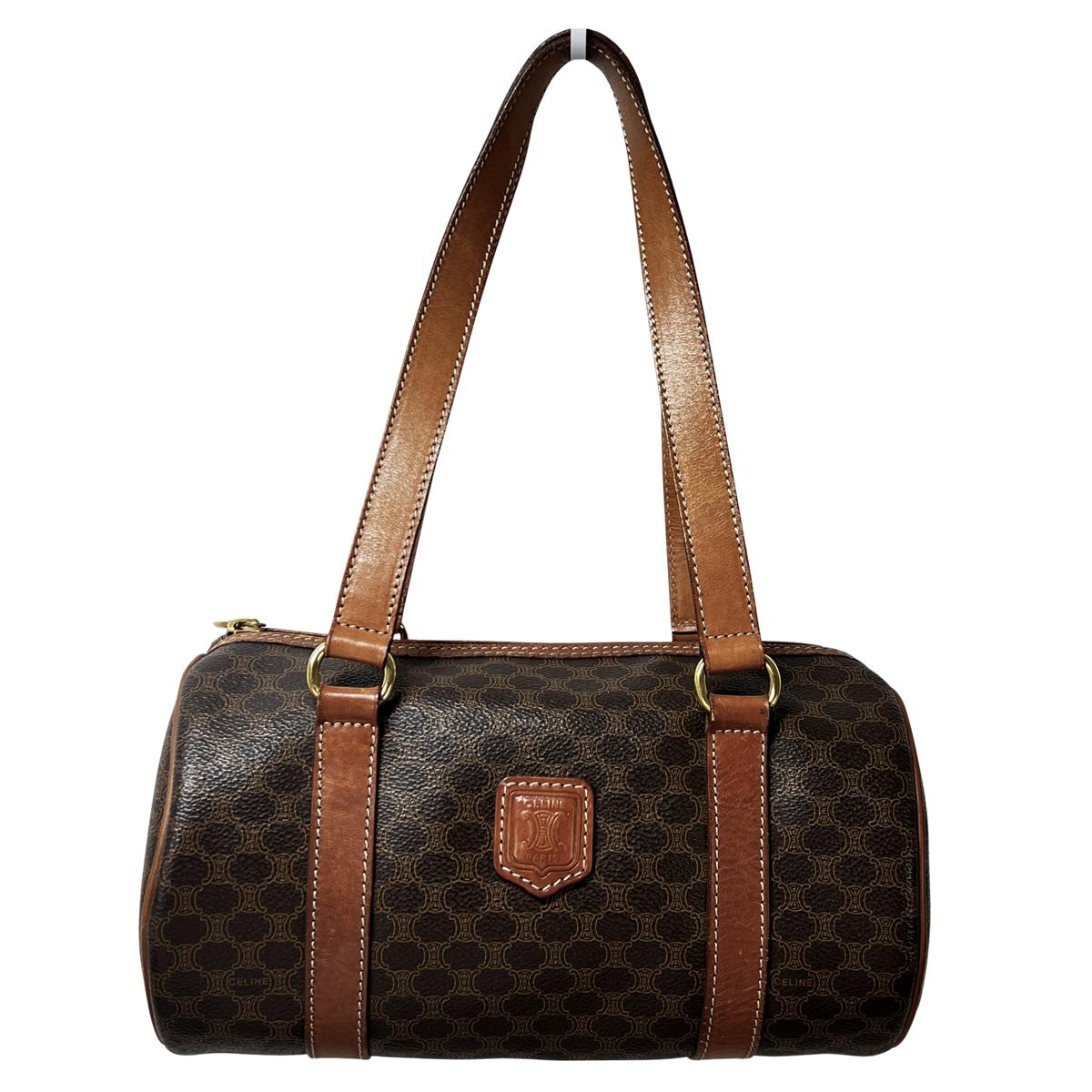 Sac à main CELINE Papillon toile et cuir marron