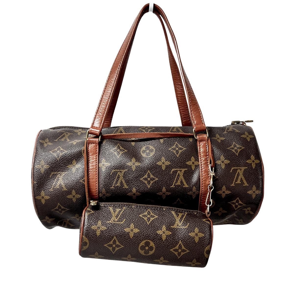 LOUIS VUITTON Papillon handbag in brown canvas and leather