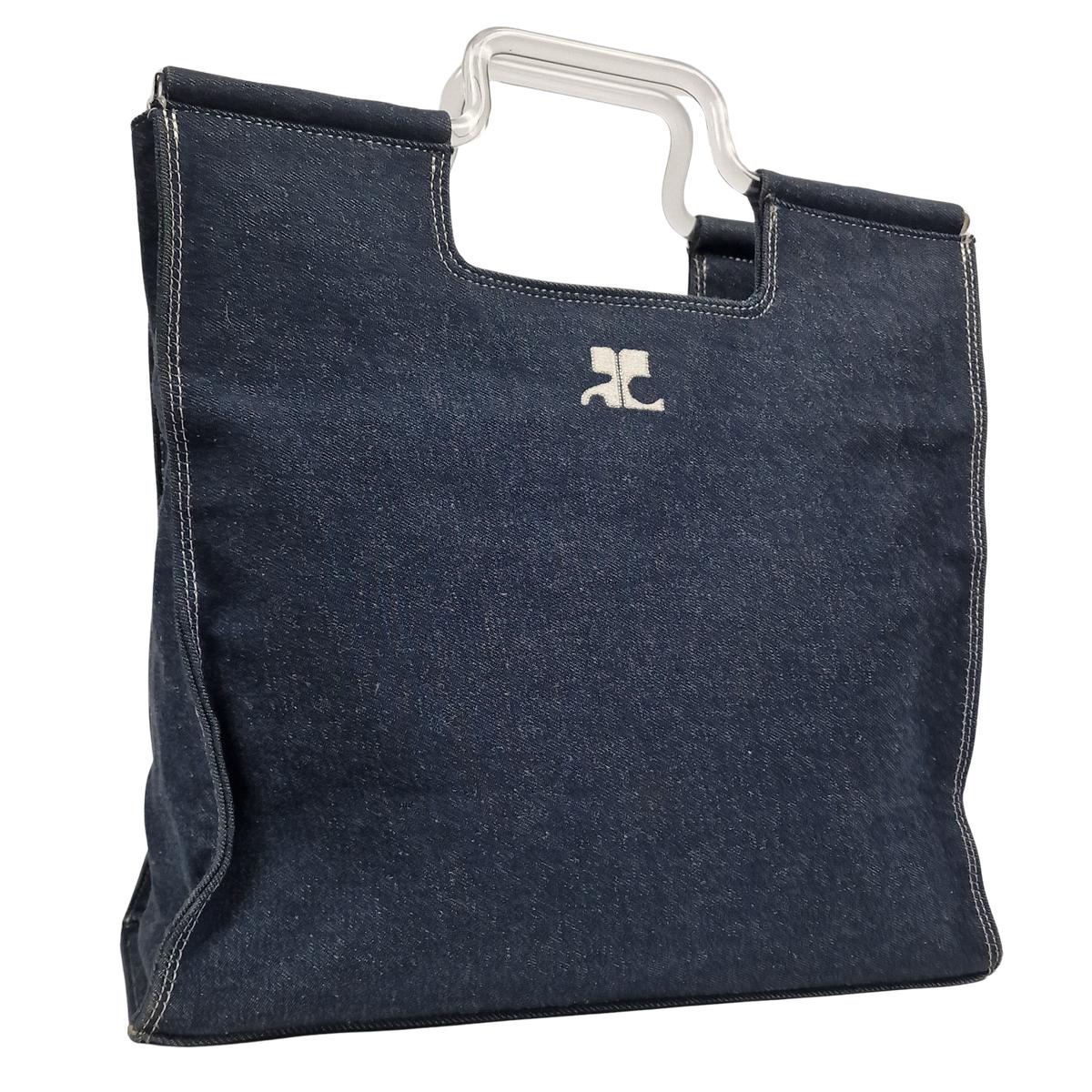 COURREGES MM denim Blue handbag