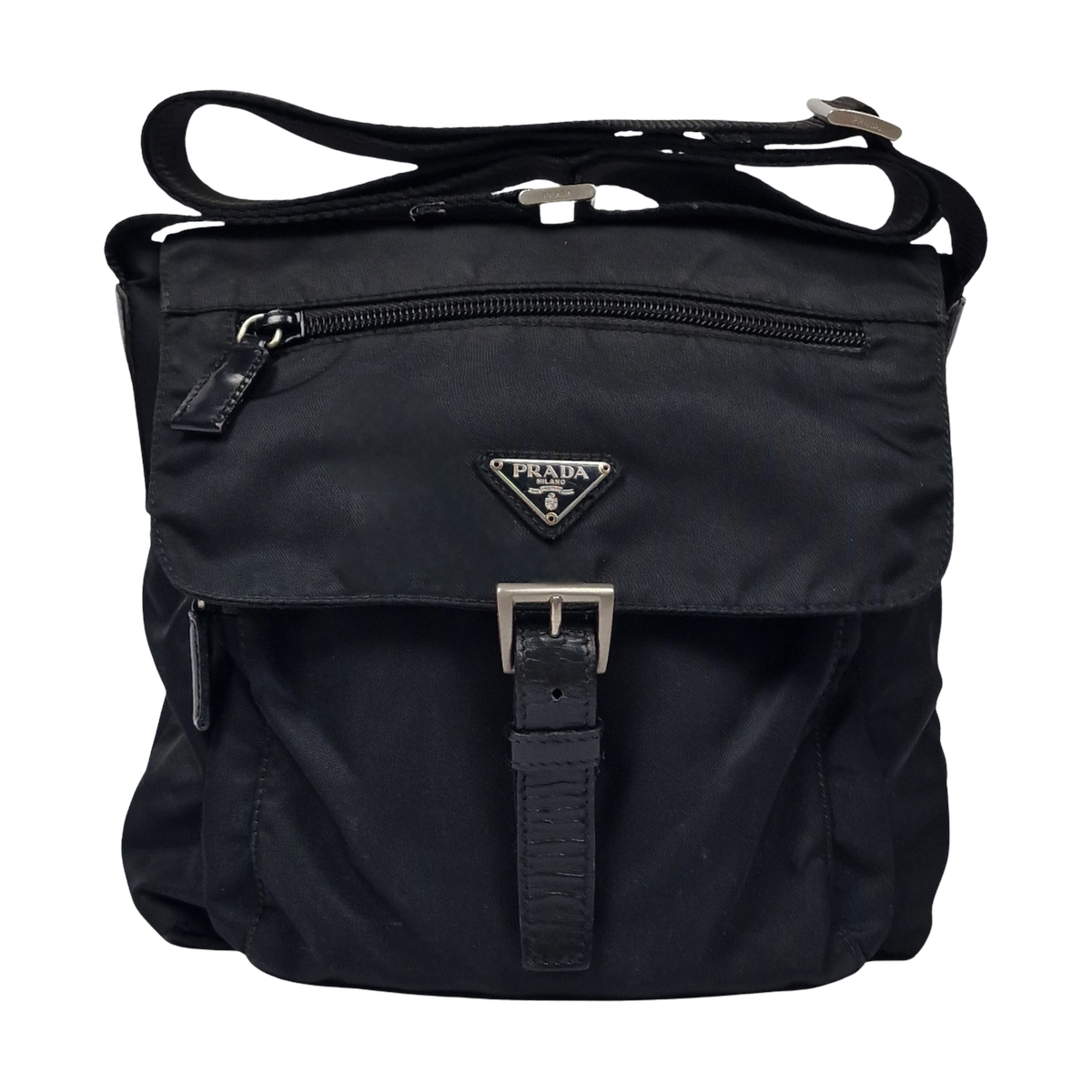 PRADA Re-nylon canvas shoulder bag Black
