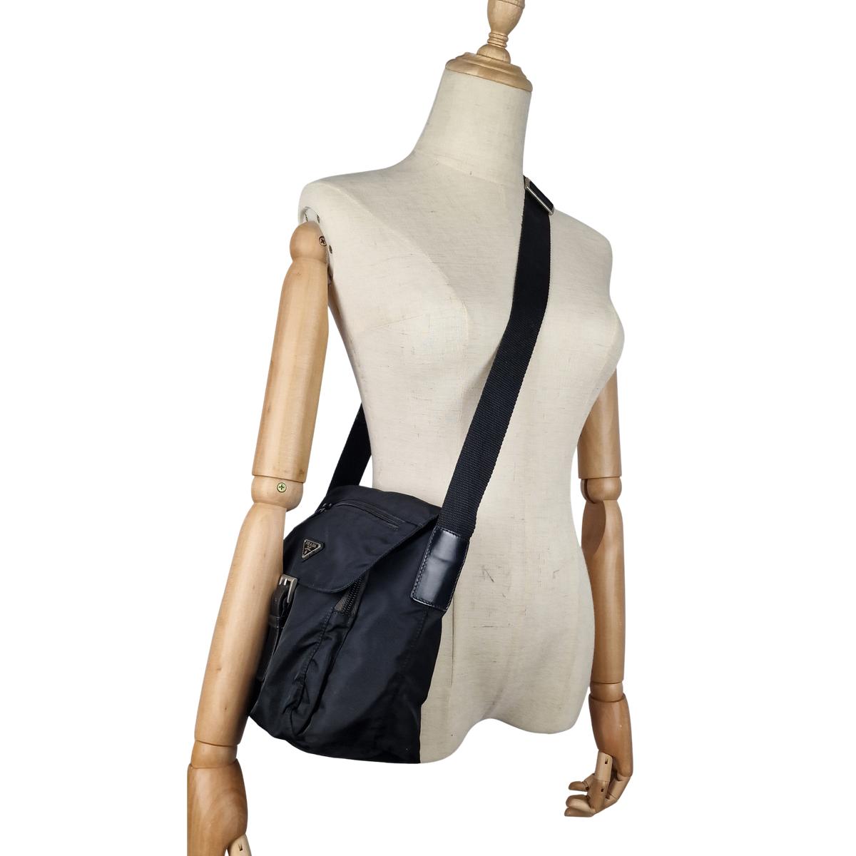 PRADA Re-nylon canvas shoulder bag Black
