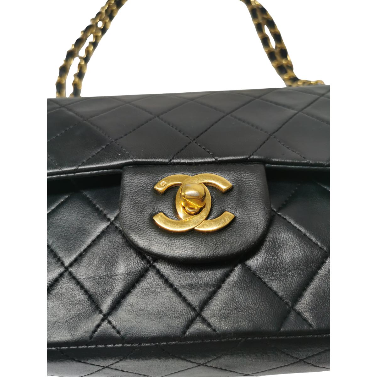 CHANEL Timeless 23 Black Leather Handbag