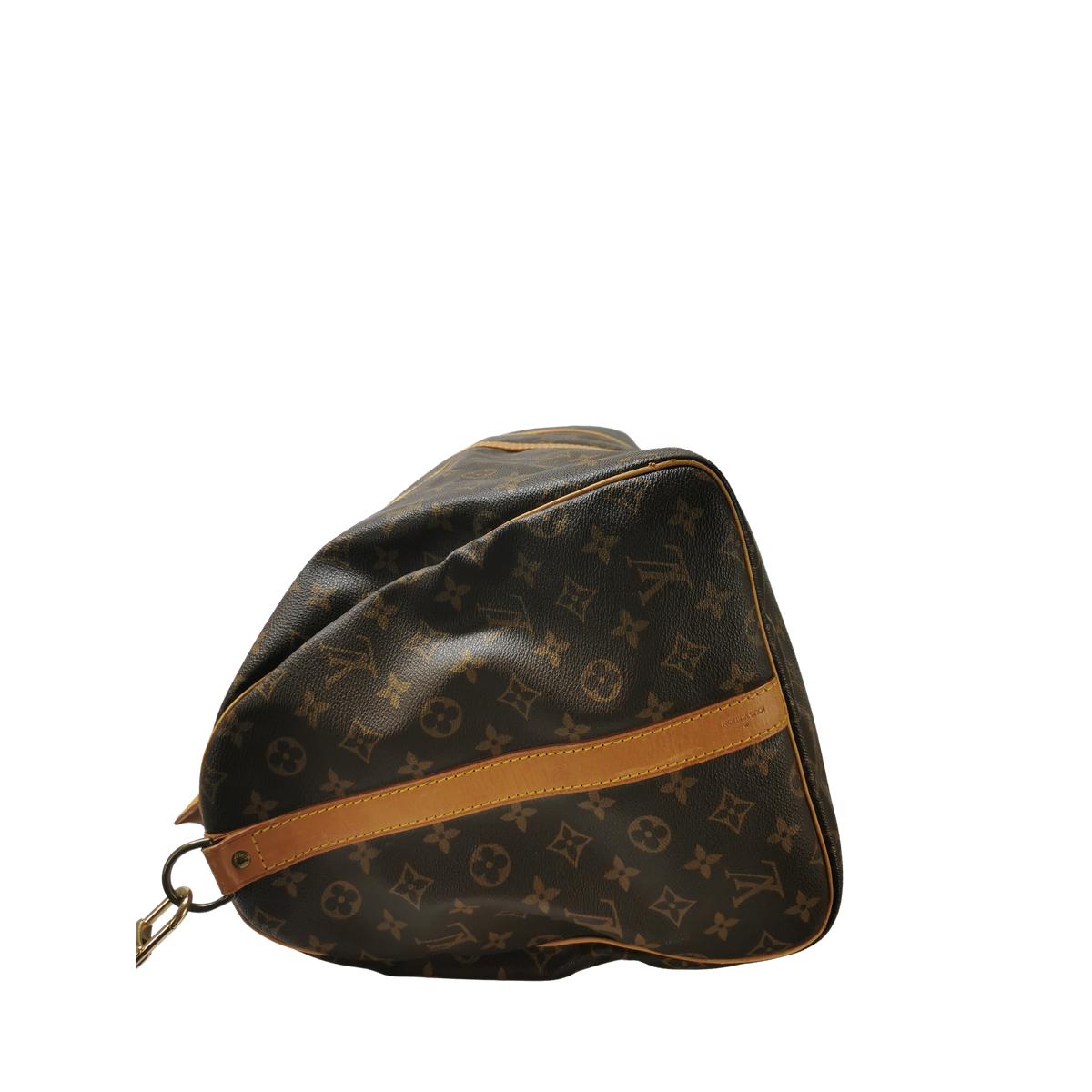 LOUIS VUITTON Keepall 55 canvas and leather travel bag Brown S082426