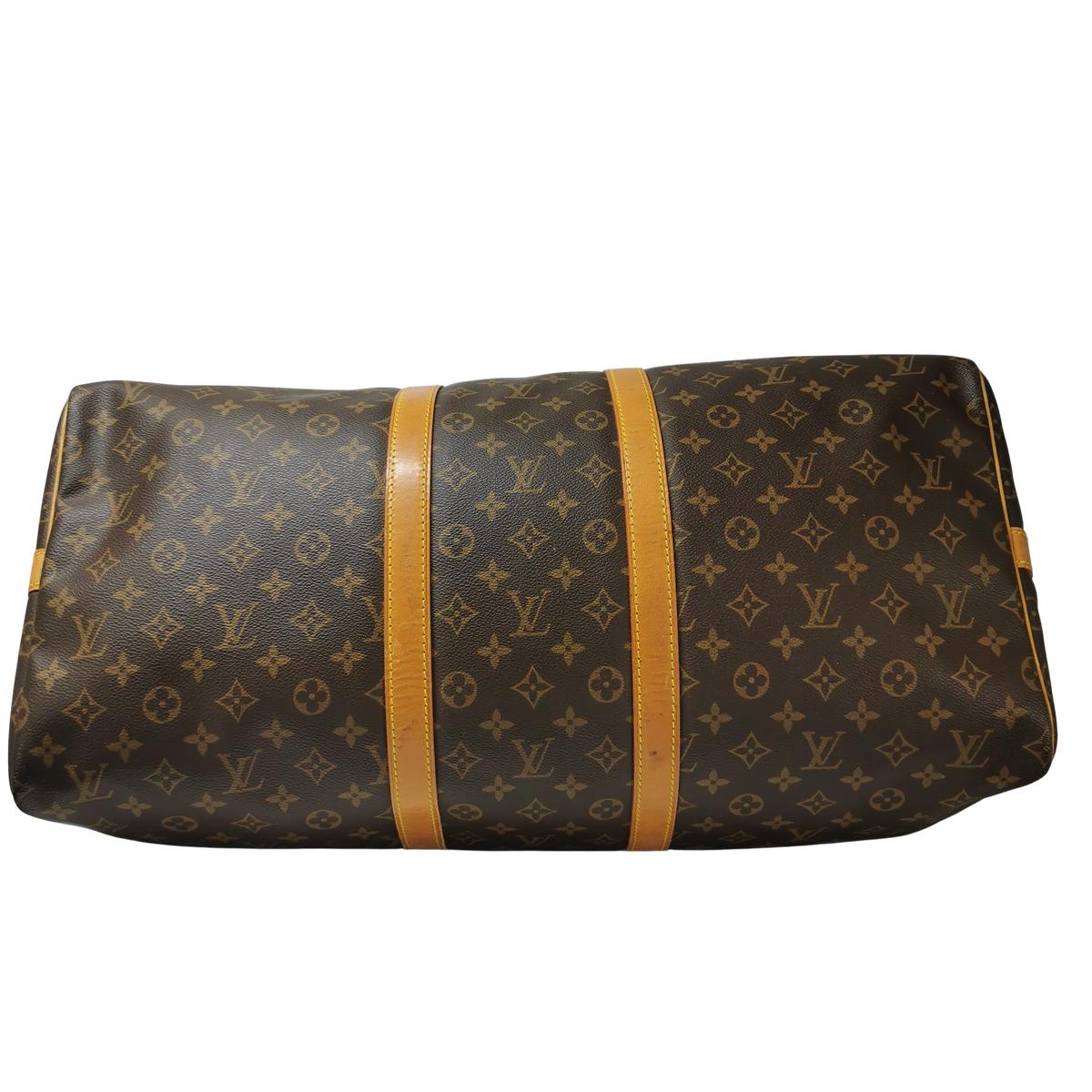 LOUIS VUITTON Keepall 55 canvas and leather travel bag Brown S082426