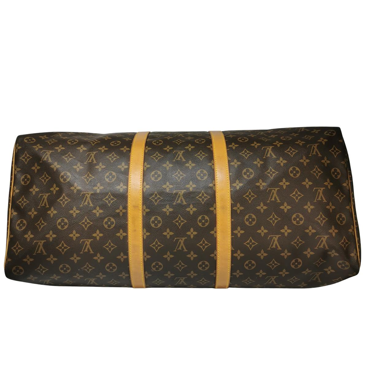 LOUIS VUITTON Keepall 60 canvas and leather travel bag Brown S082427