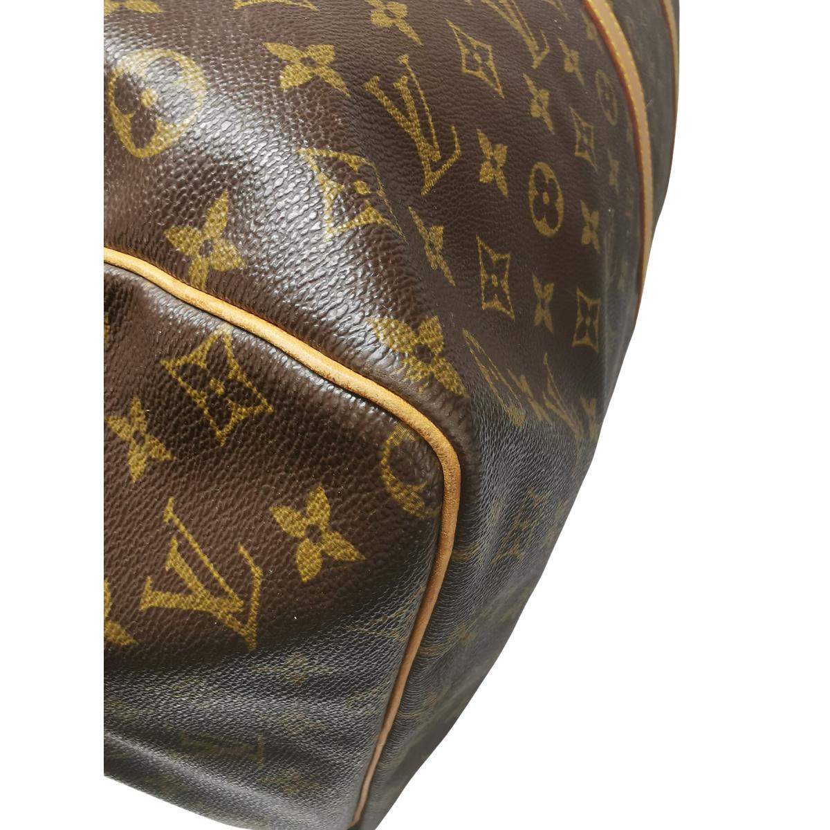 LOUIS VUITTON Keepall 60 canvas and leather travel bag Brown S082427