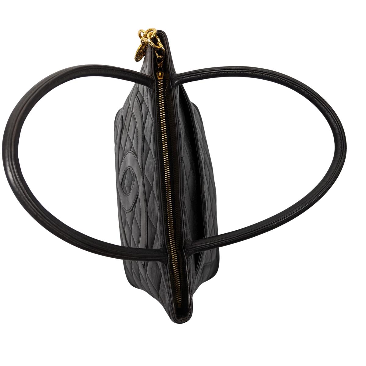 CHANEL Medallion Black Leather Handbag