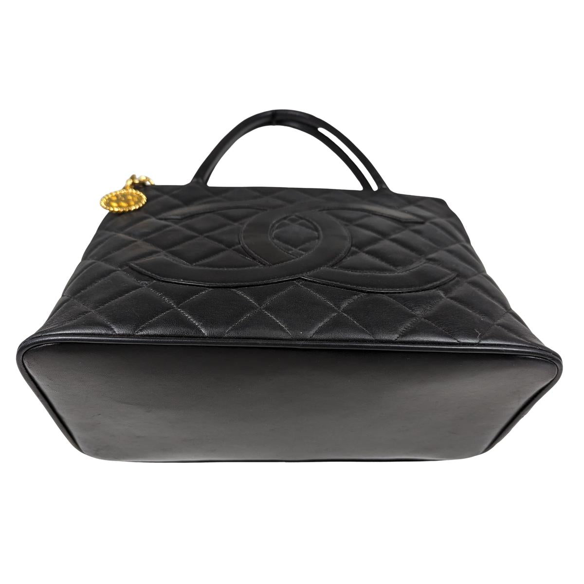 CHANEL Medallion Black Leather Handbag