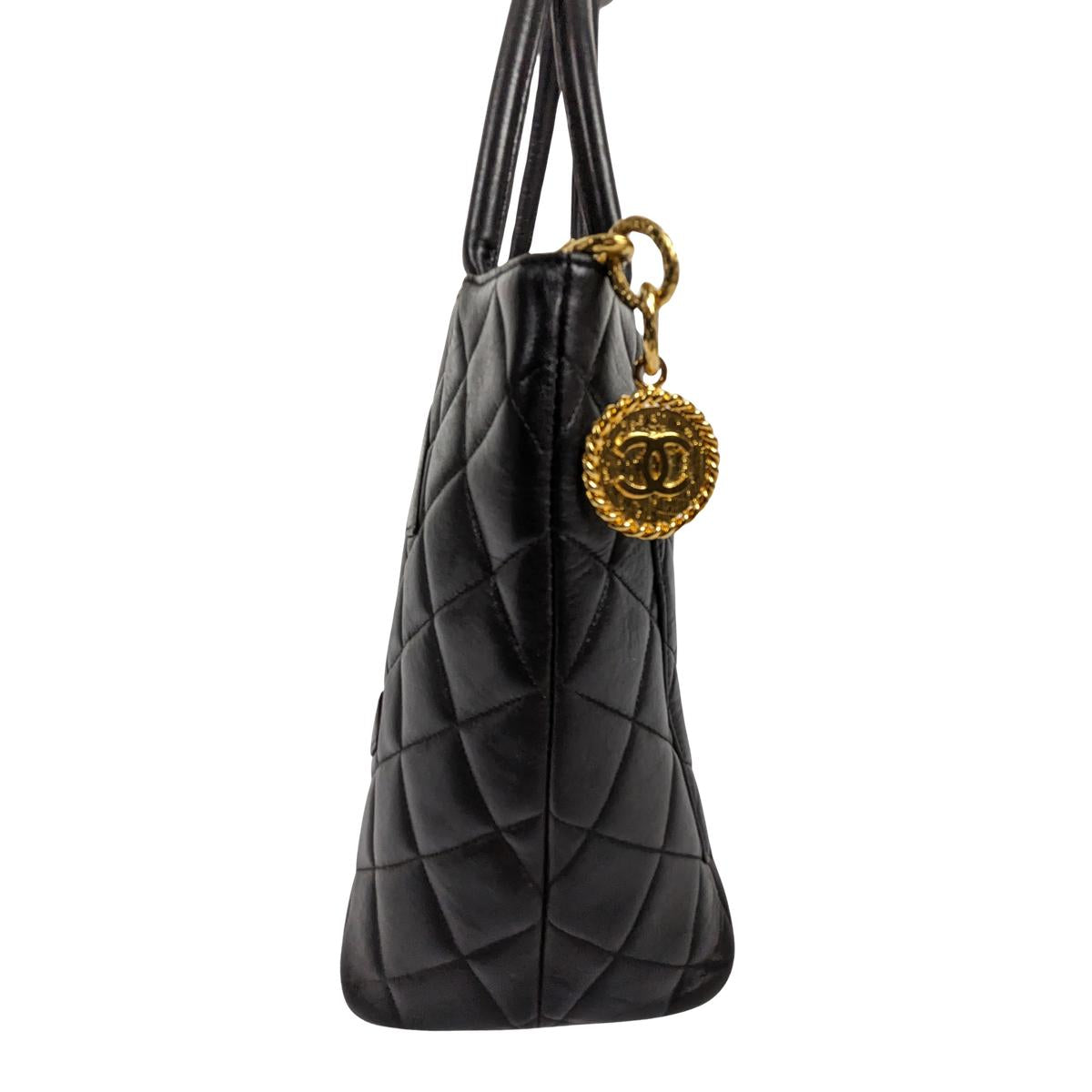 CHANEL Medallion Black Leather Handbag