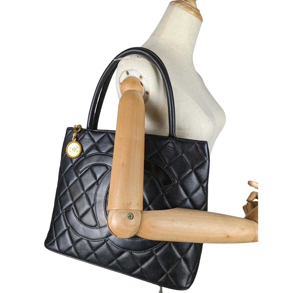 CHANEL Medallion Black Leather Handbag