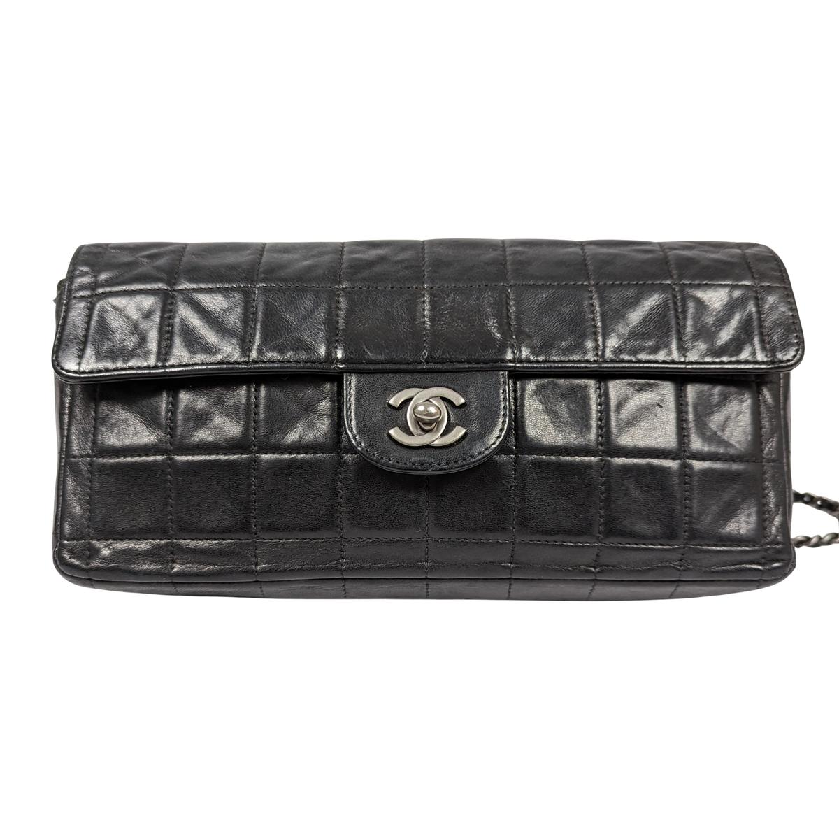 Sac à main CHANEL East West Chocolate Bar cuir Noir