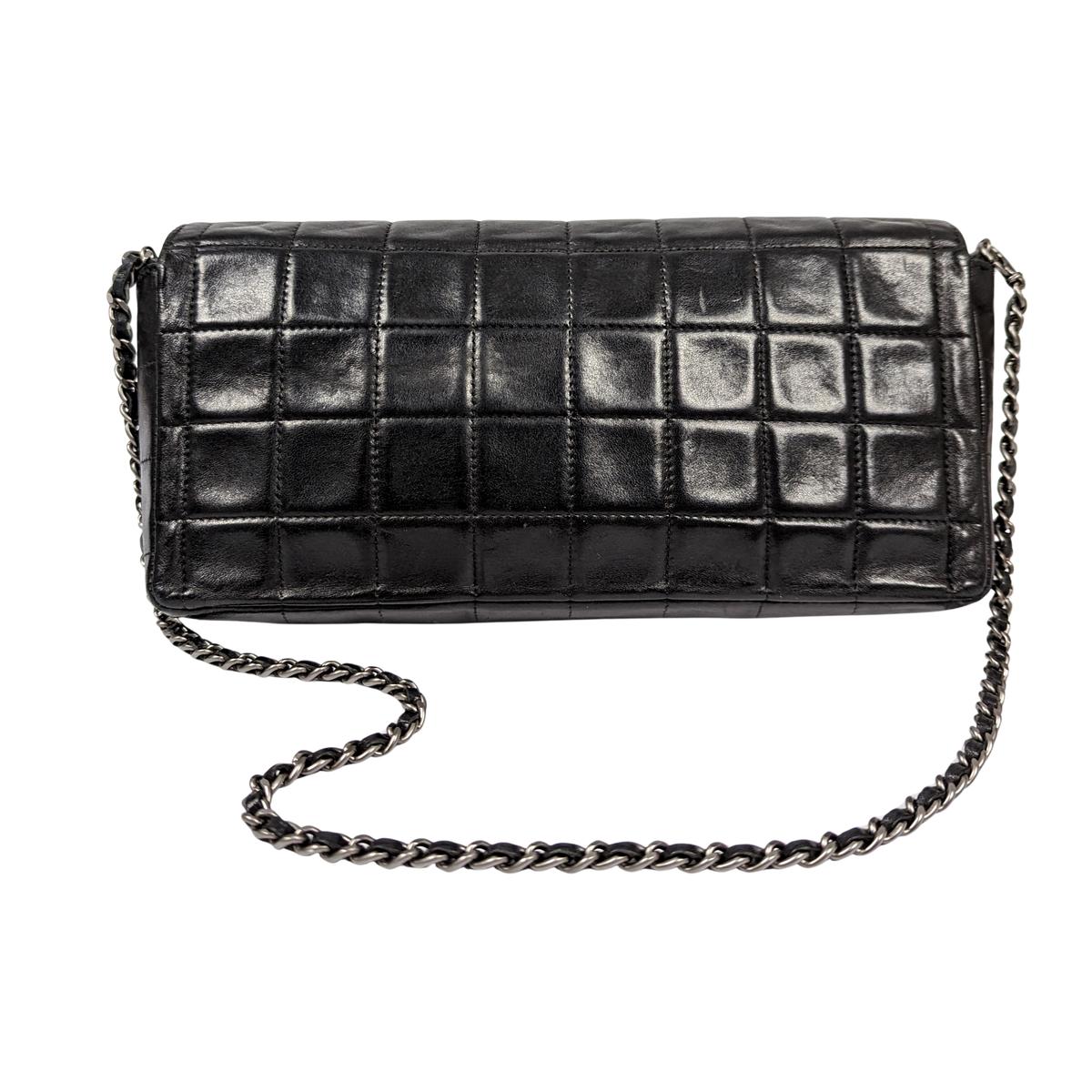CHANEL East West Chocolate Bar Leather Handbag Black