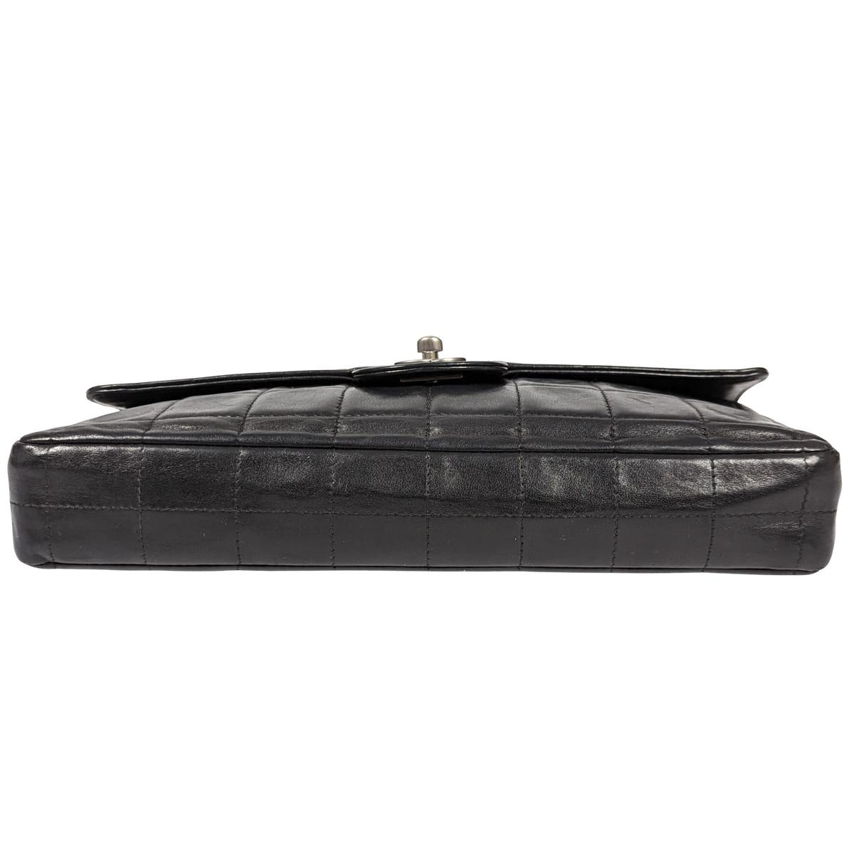 CHANEL East West Chocolate Bar Leather Handbag Black