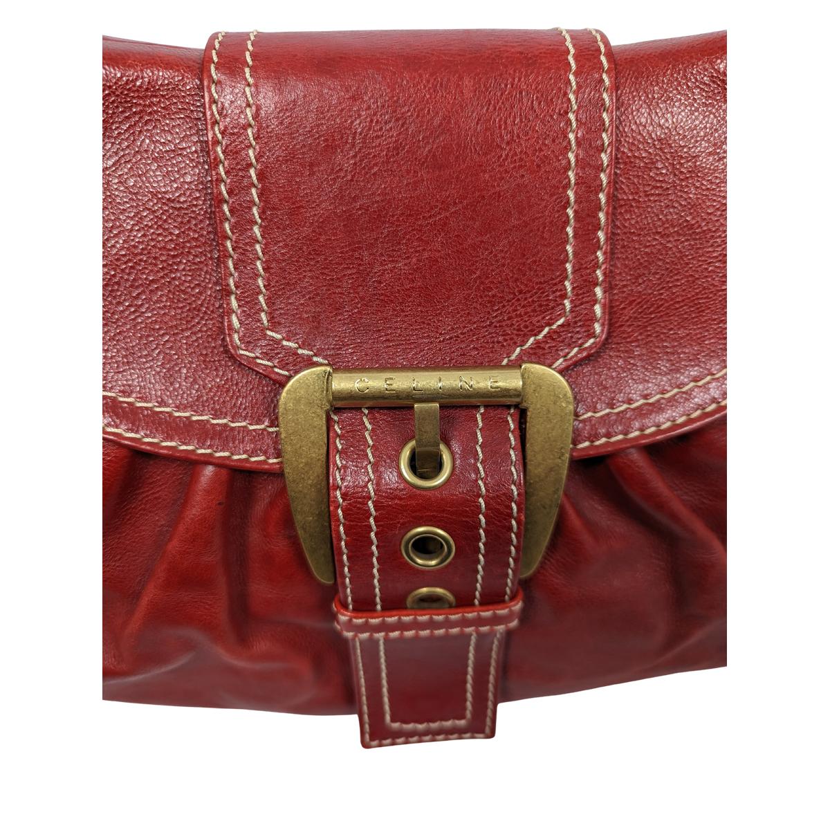 CELINE Chouquette Red Leather Handbag