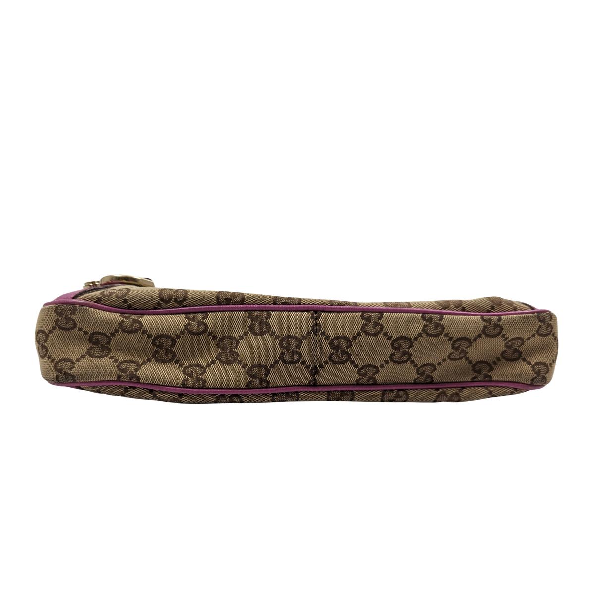 Sac à main GUCCI Abbey toile et cuir Marron et violet