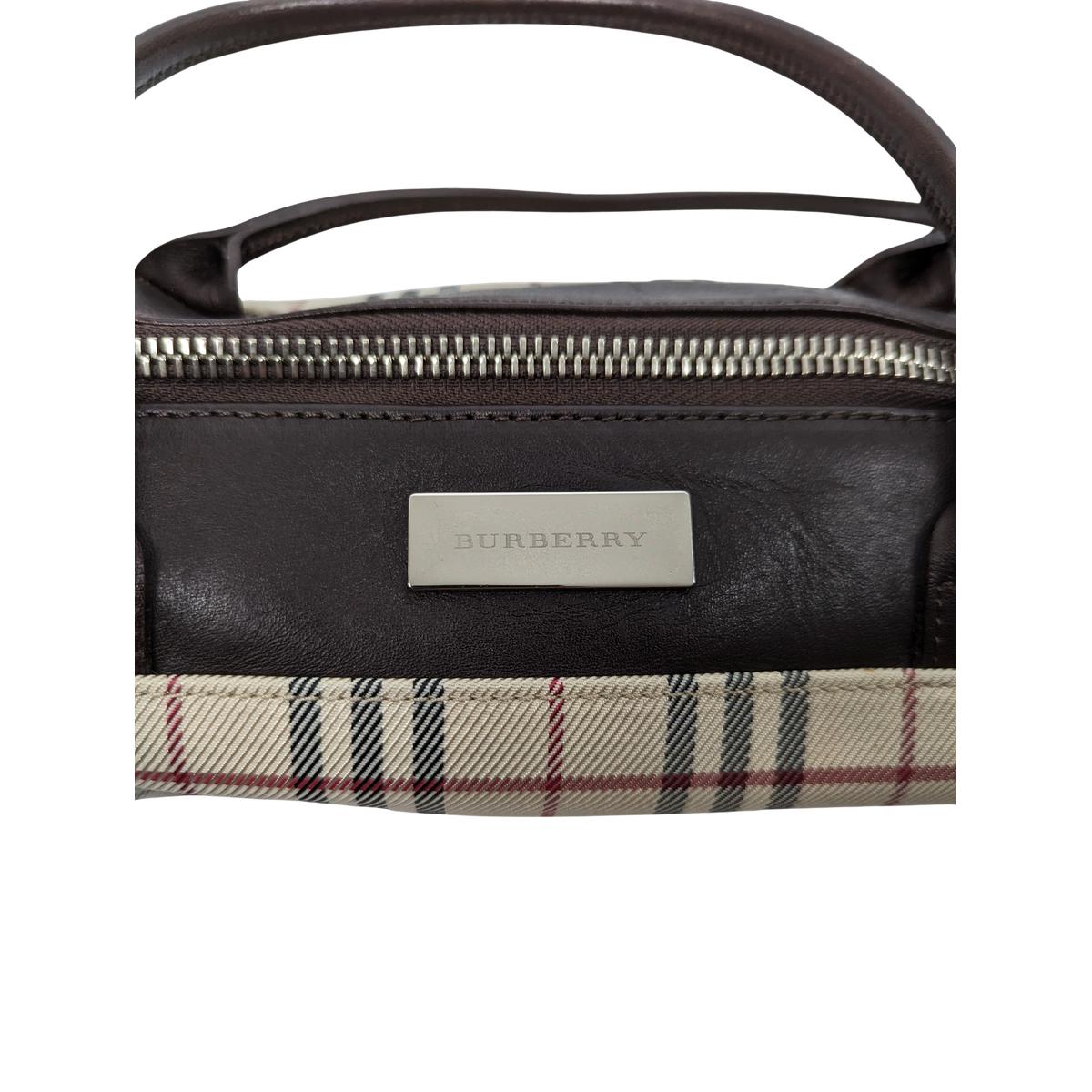 Sac à main BURBERRY House Check toile et cuir Beige