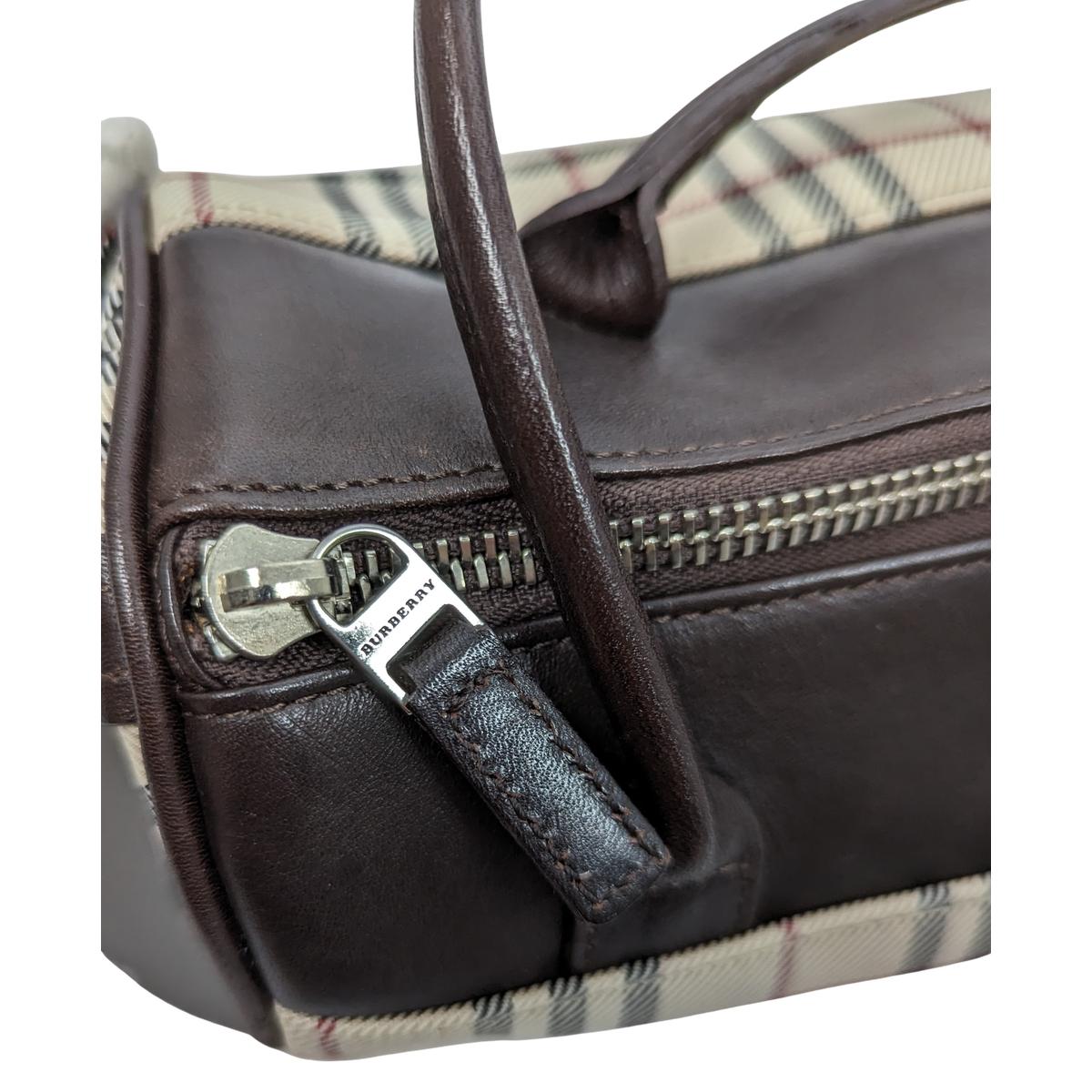 Sac à main BURBERRY House Check toile et cuir Beige