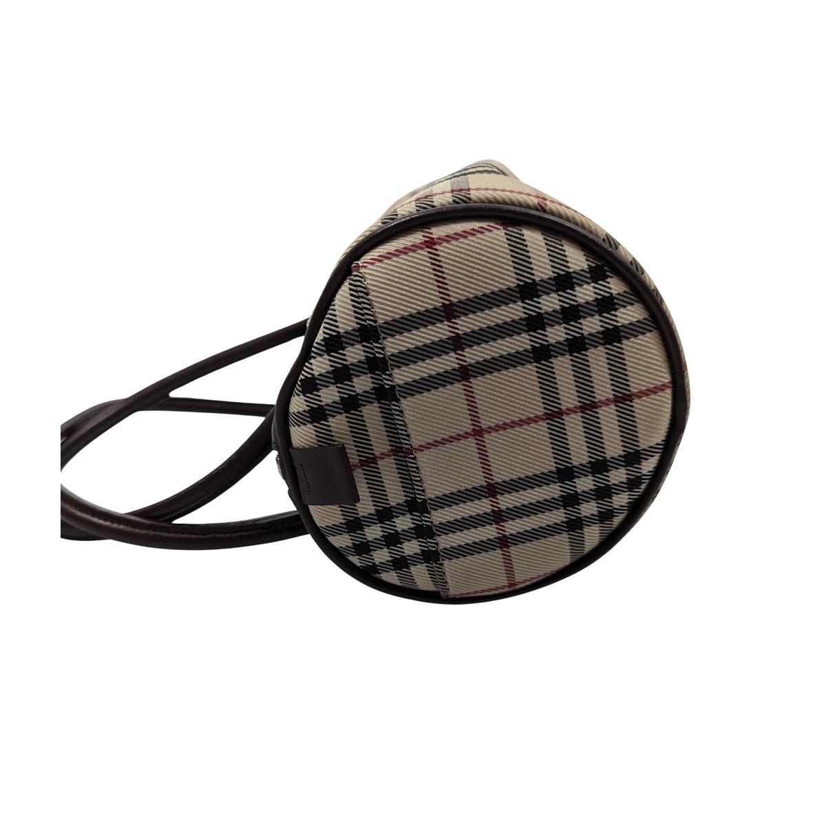 Sac à main BURBERRY House Check toile et cuir Beige