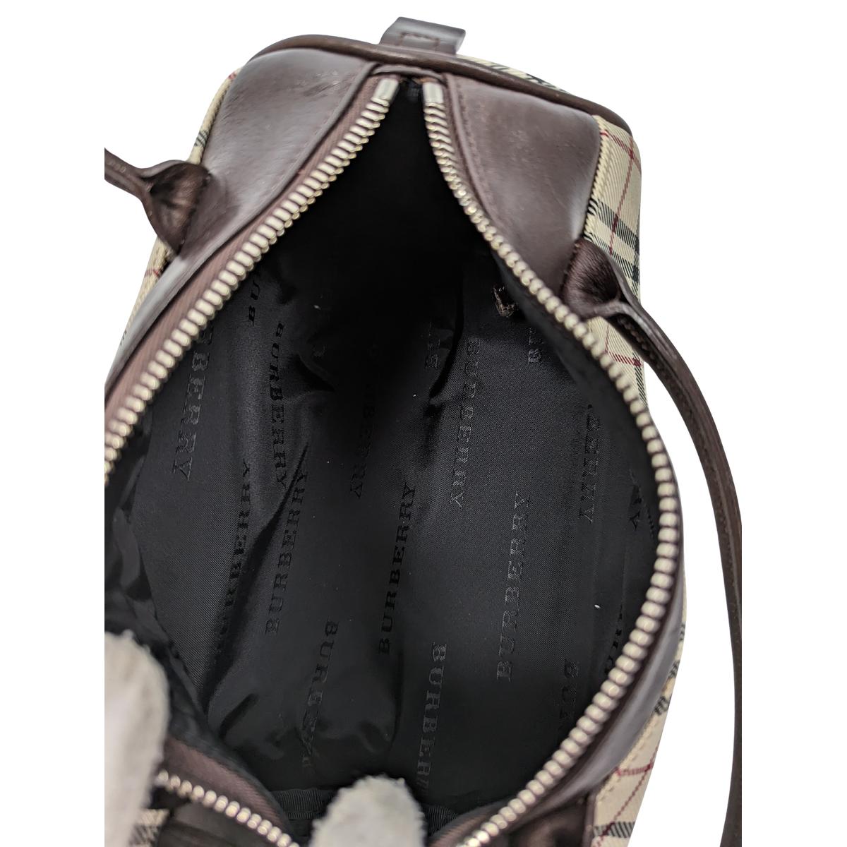 Sac à main BURBERRY House Check toile et cuir Beige