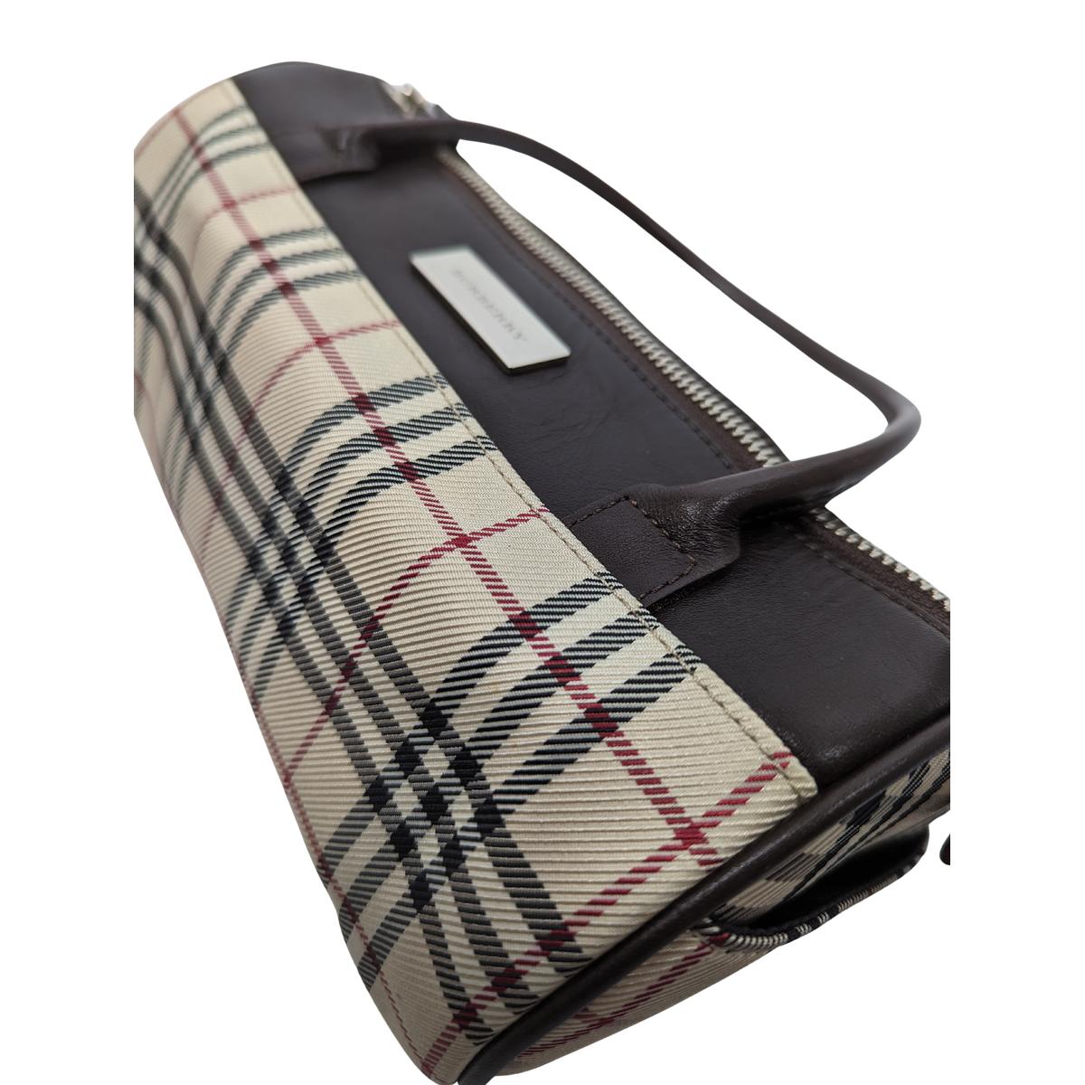 Sac à main BURBERRY House Check toile et cuir Beige